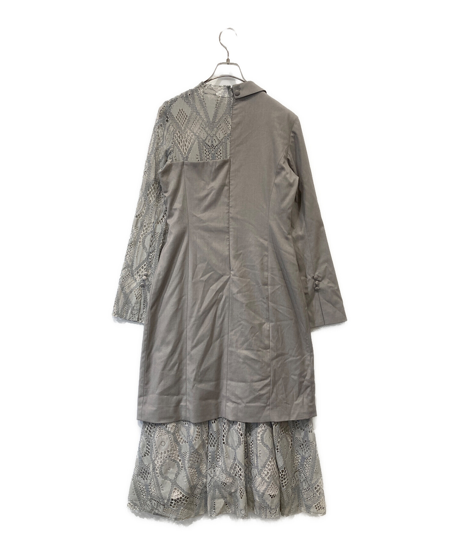 中古・古着通販】Ameri (アメリ) UND SUIT DOCKING LACE DRESS グレー サイズ:M｜ブランド・古着通販  トレファク公式【TREFAC FASHION】スマホサイト