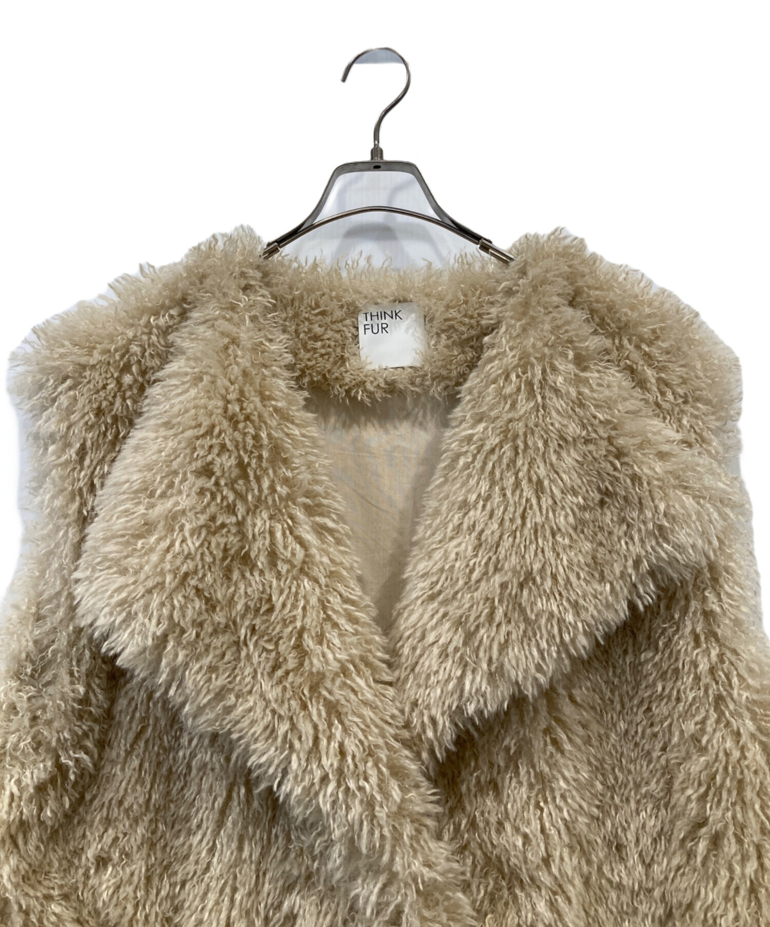 中古・古着通販】THINK FUR (シンクファー) Curly Eco Fur Vest ベージュ サイズ:M｜ブランド・古着通販  トレファク公式【TREFAC FASHION】スマホサイト