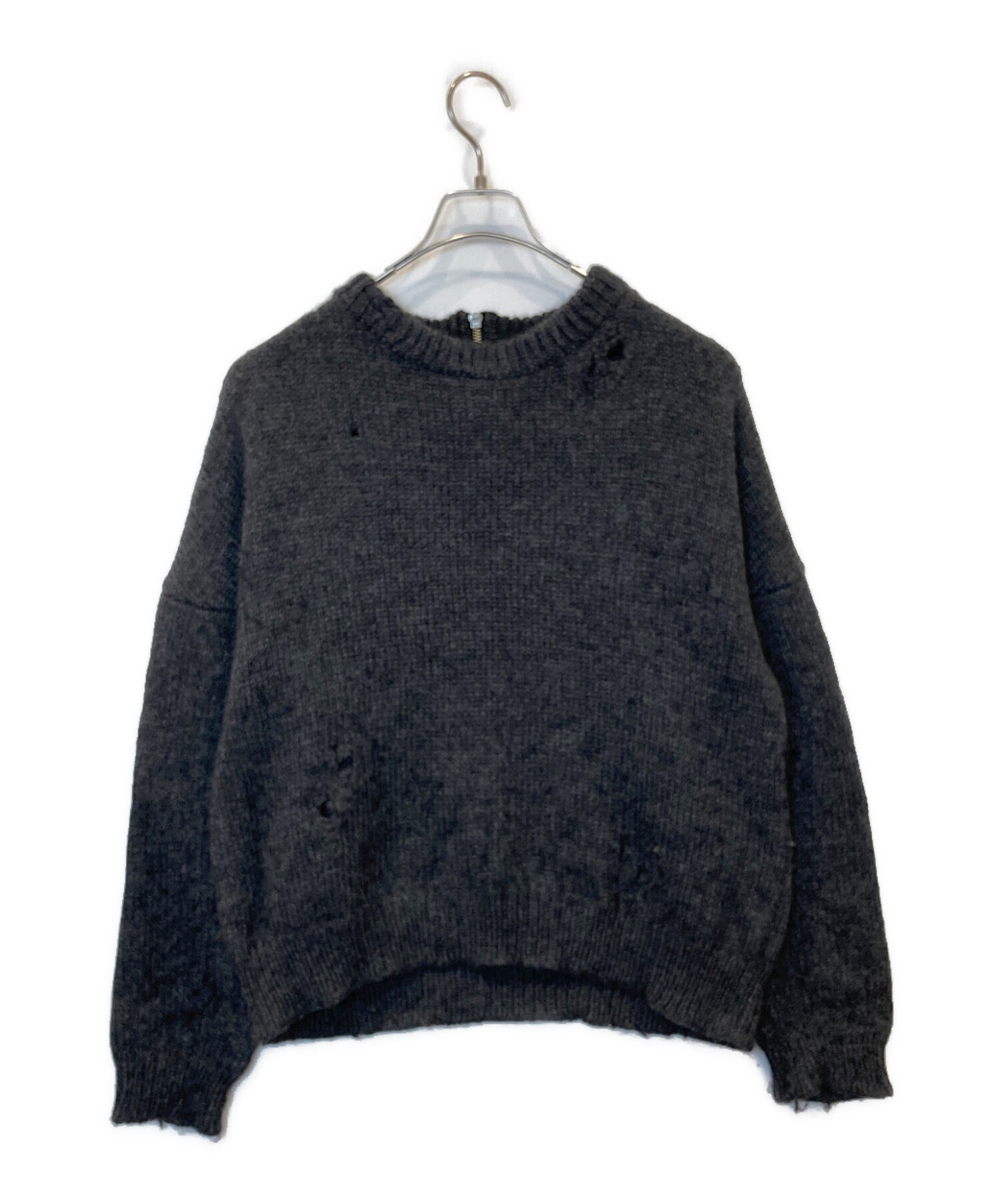 中古・古着通販】VICTIM&CO (ヴィクティム) DAMAGE KNIT ダメージバックジップニット ブラック サイズ:M｜ブランド・古着通販  トレファク公式【TREFAC FASHION】スマホサイト