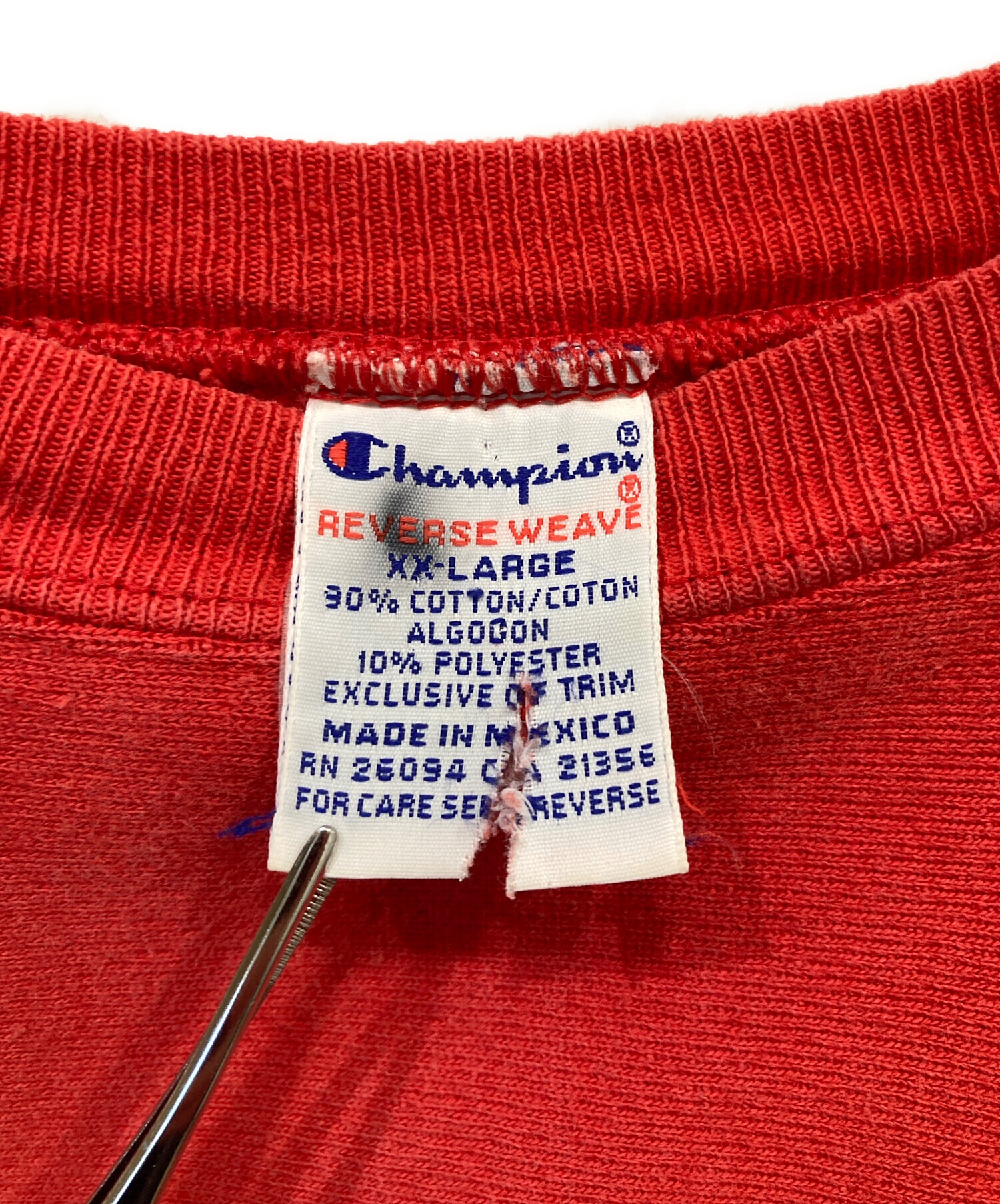 中古・古着通販】Champion REVERSE WEAVE (チャンピオン リバースウィーブ) リバースウィーブスウェット レッド サイズ:XXL｜ブランド・古着通販  トレファク公式【TREFAC FASHION】スマホサイト