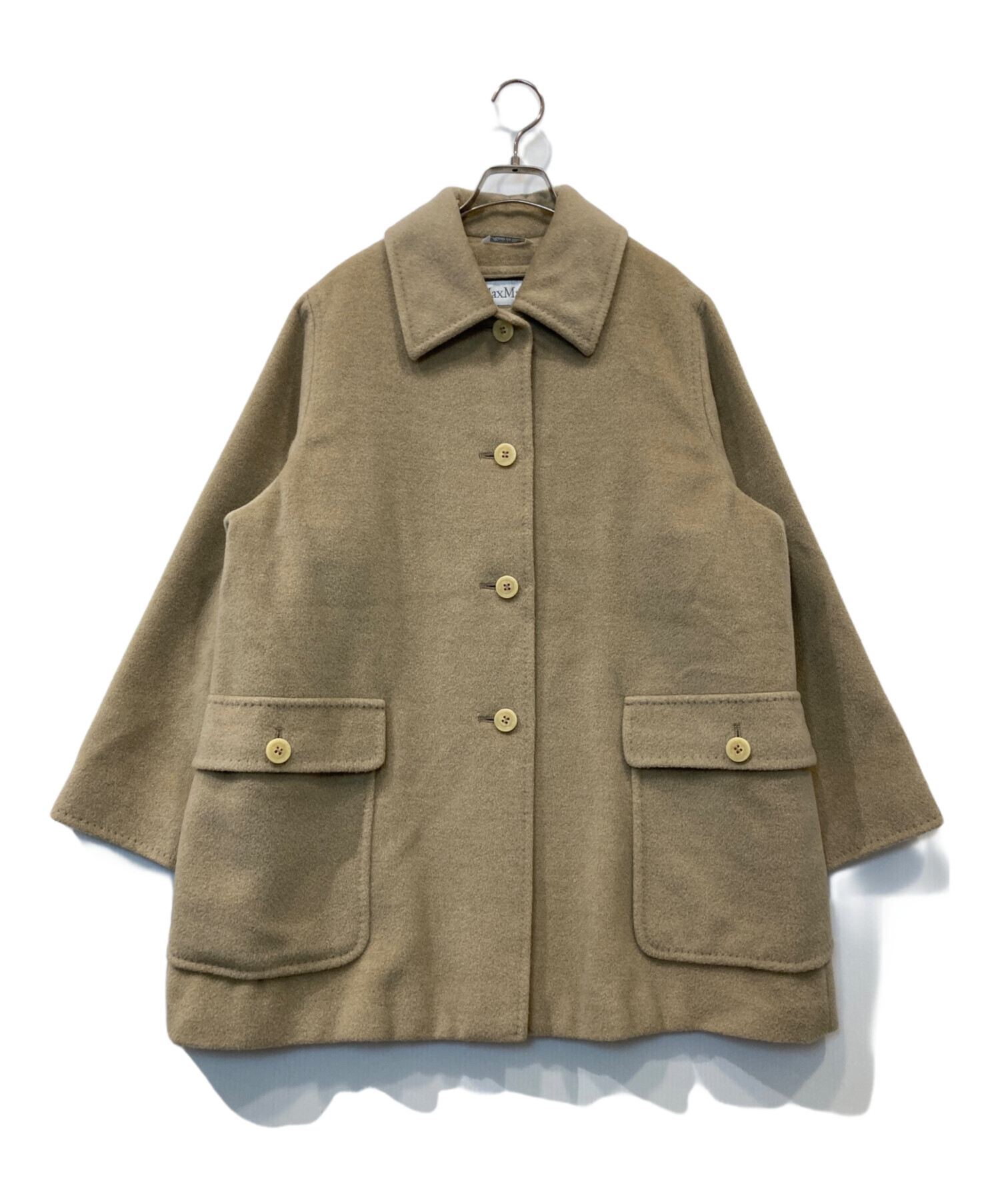 中古・古着通販】MaxMara (マックスマーラ) ファー付ウールカシミヤ混ハーフコート ベージュ サイズ:38｜ブランド・古着通販  トレファク公式【TREFAC FASHION】スマホサイト