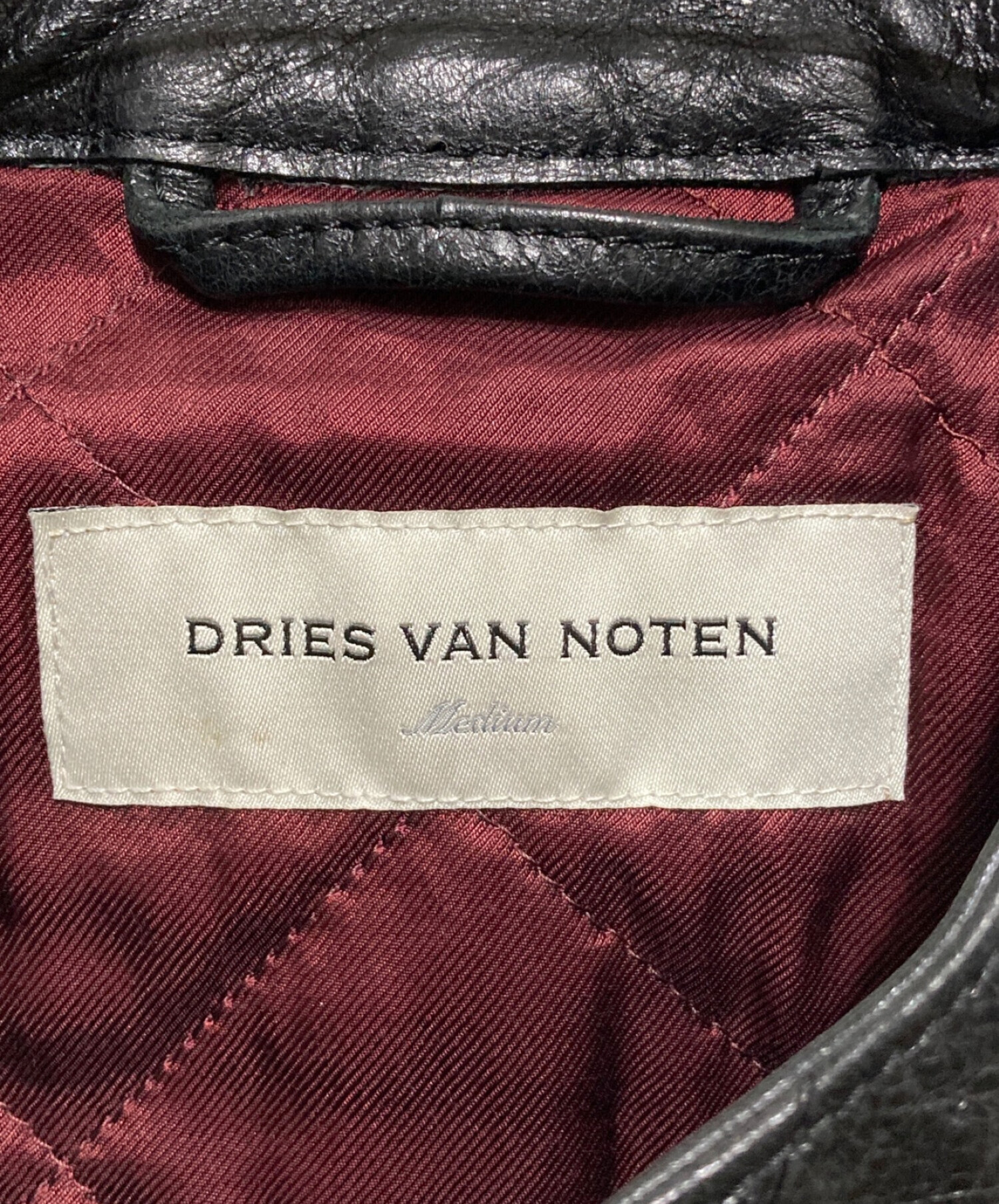 DRIES VAN NOTEN (ドリスヴァンノッテン) レザーライダースジャケット ブラック サイズ:Ⅿ