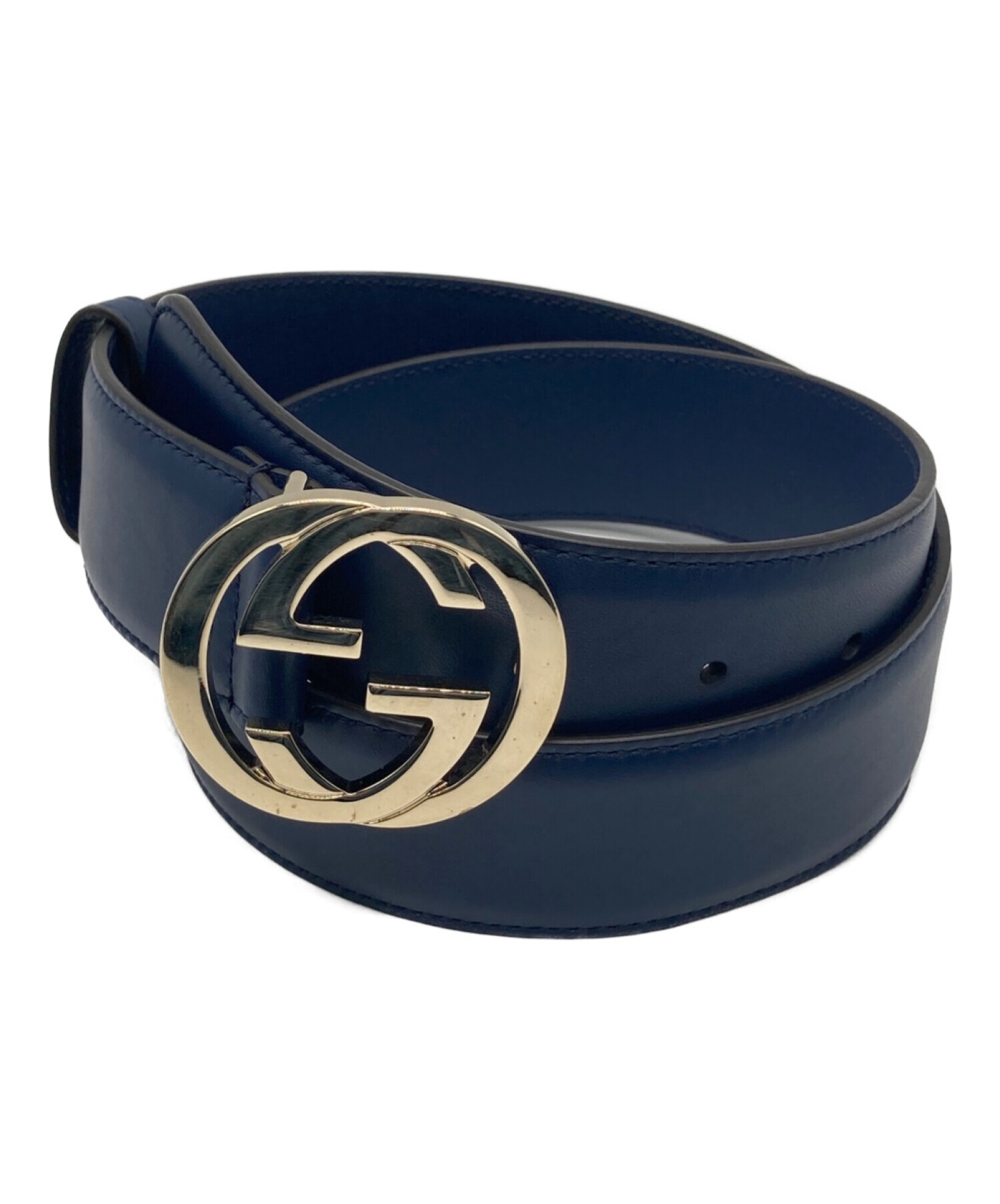 中古・古着通販】GUCCI (グッチ) インターロッキングGベルト ブルー