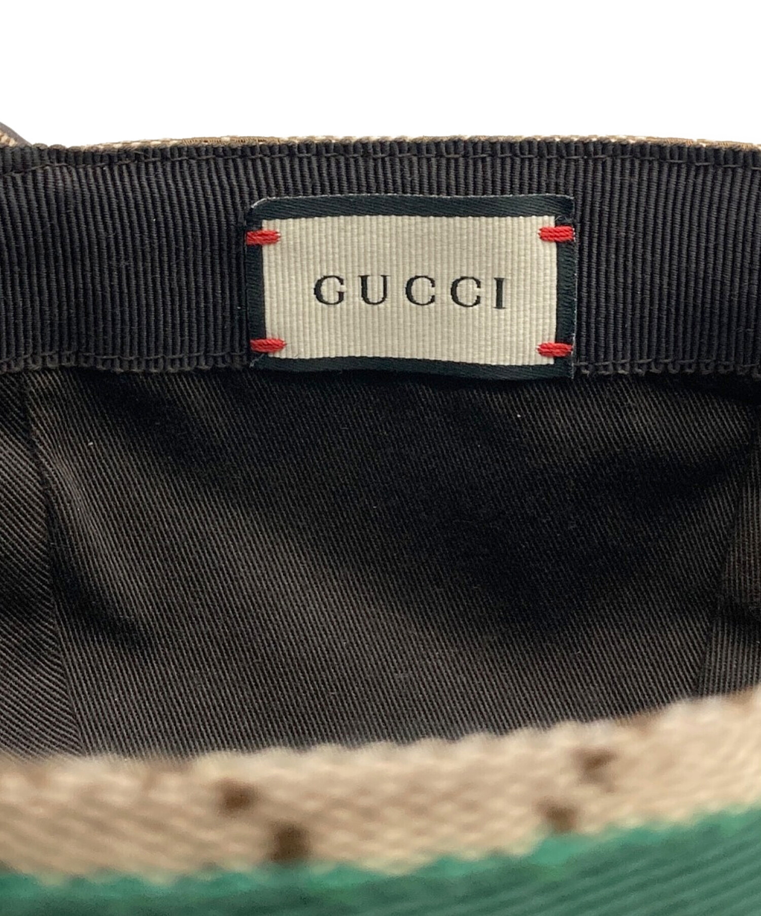 GUCCI (グッチ) GGキャンバスシェリーラインベースボールキャップ ブラウン サイズ:XL 60