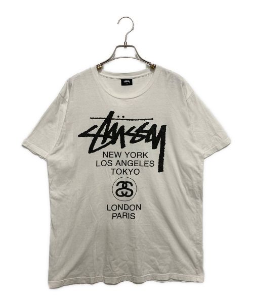 【新品】stussy Tシャツ　サイズM ホワイト　ファイヤー