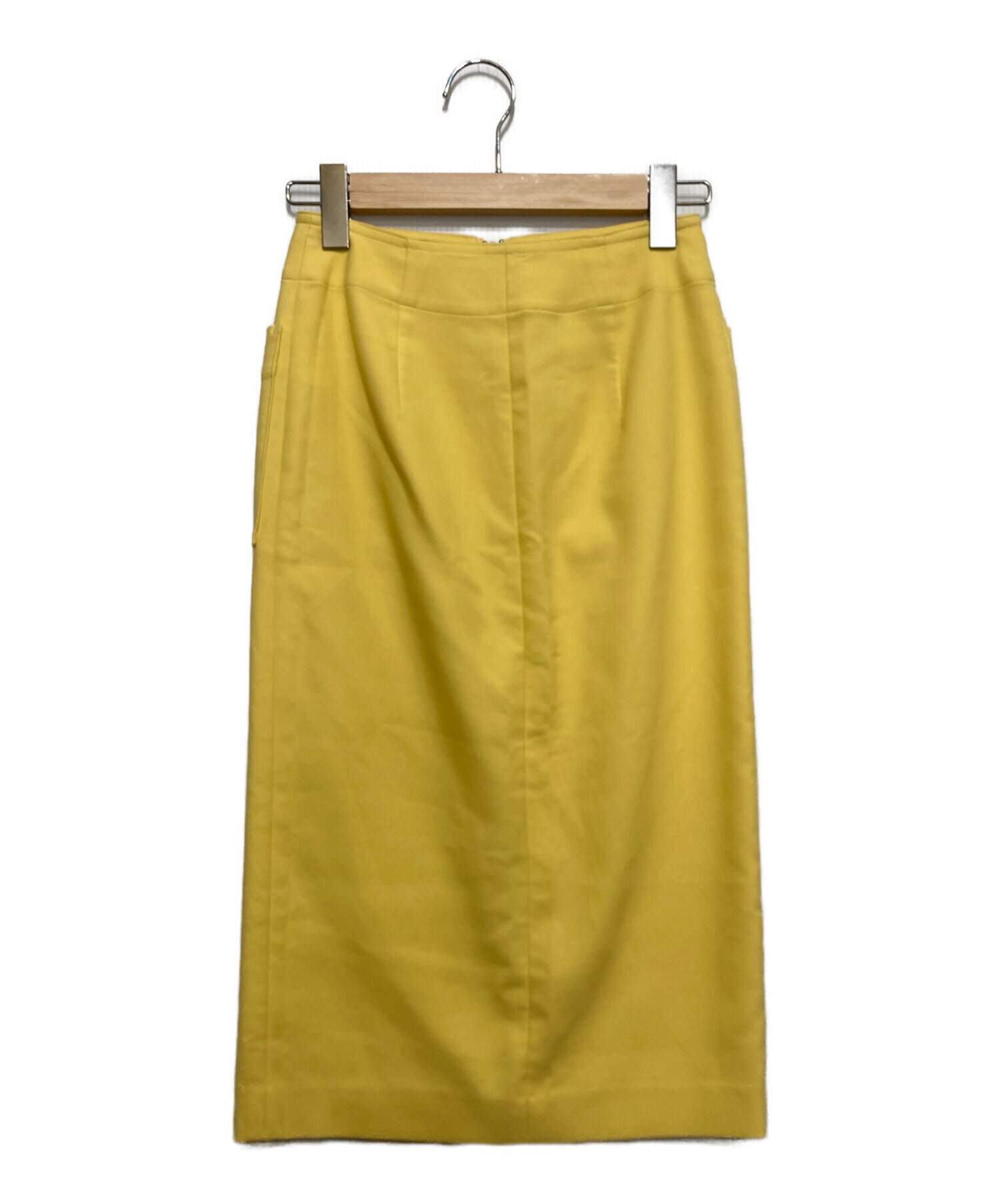 Noble (ノーブル) Cダブルクロスフープジップタイトスカート イエロー サイズ:34