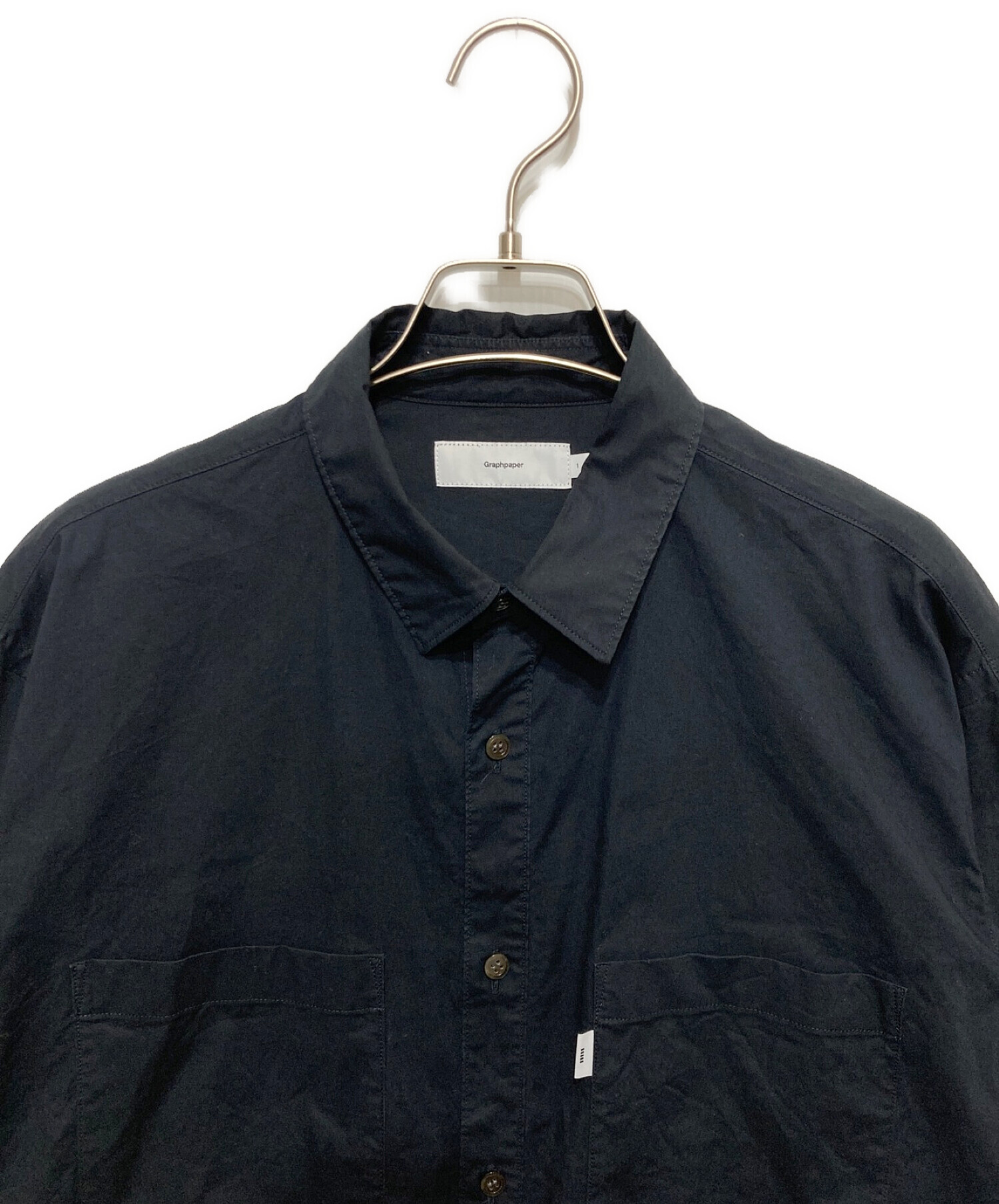 Graphpaper (グラフペーパー) STRETCH TYPEWRITER L/S BOX SHIRT ブラック サイズ:1