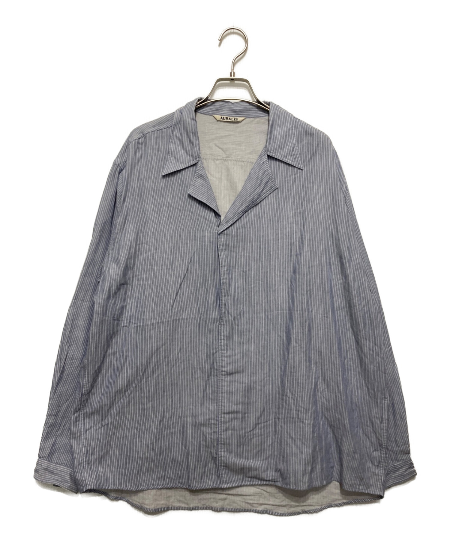 AURALEE (オーラリー) GIZA LIGHT WEIGHT DOUBLE-CLOTH P/O SHIRTS スカイブルー サイズ:SIZE4