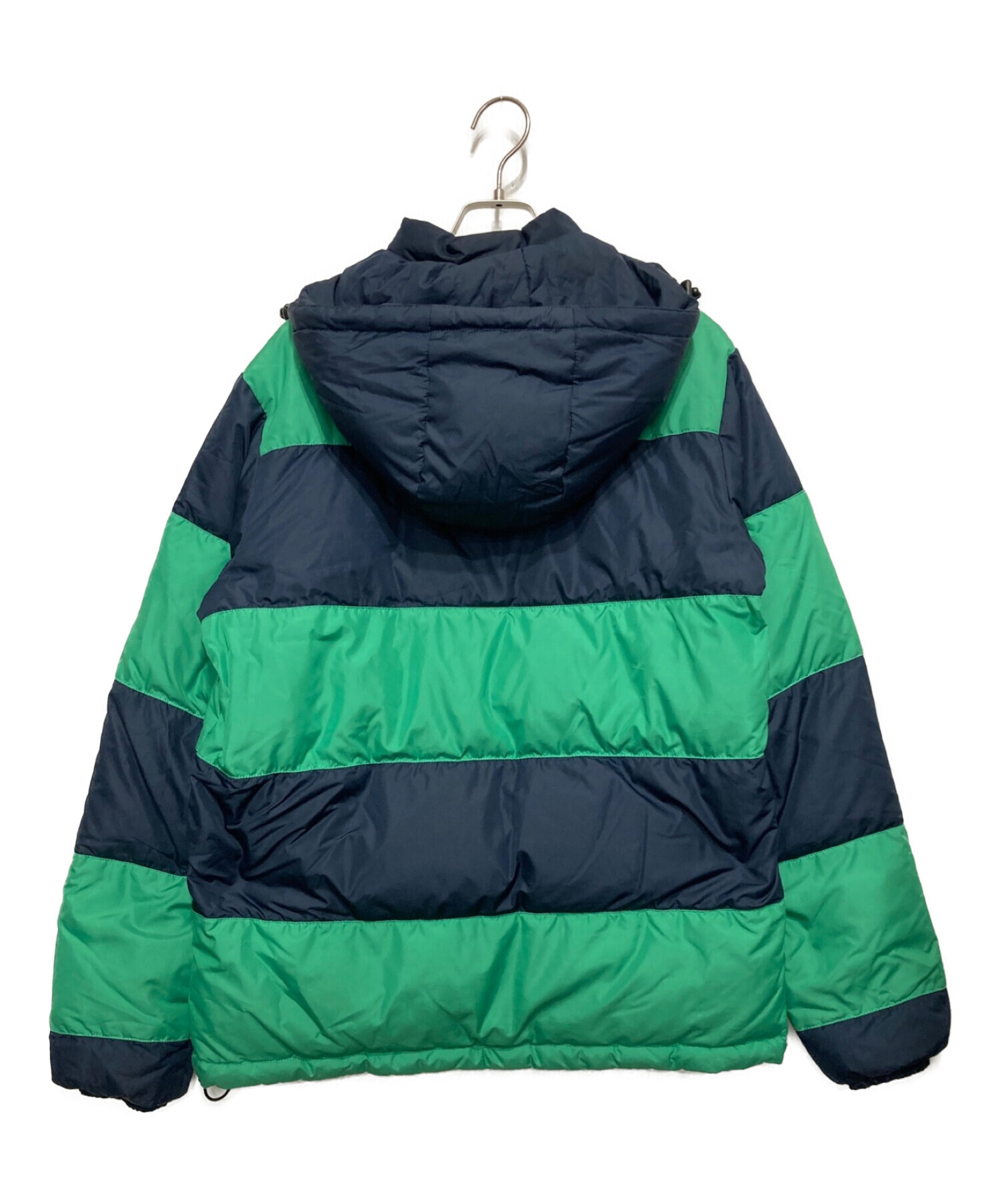 SUPREME (シュプリーム) Reversible Striped Down Jacket グリーン×ネイビー サイズ:M