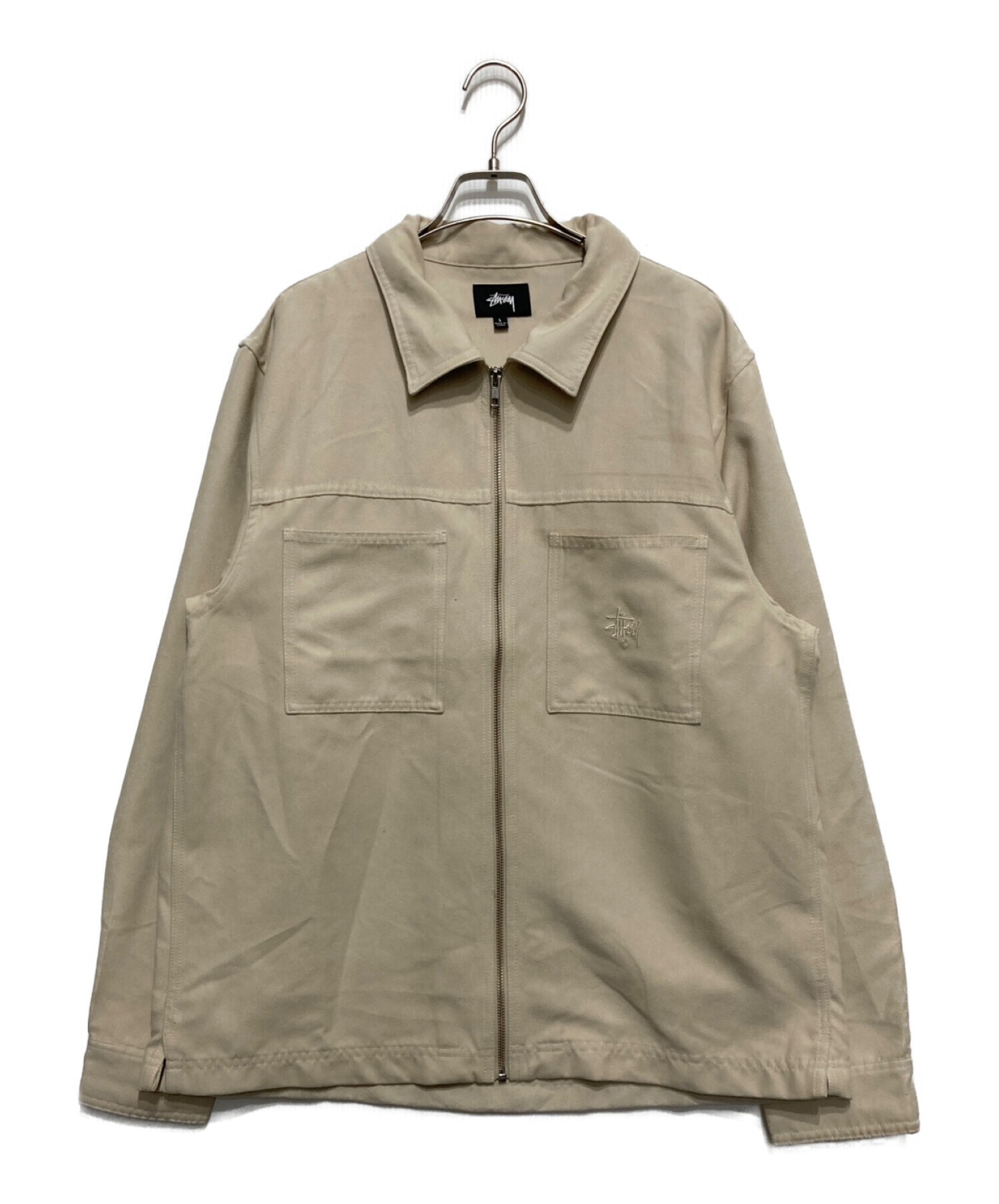 stussy (ステューシー) Micro Suede Work Shirt アイボリー サイズ:L