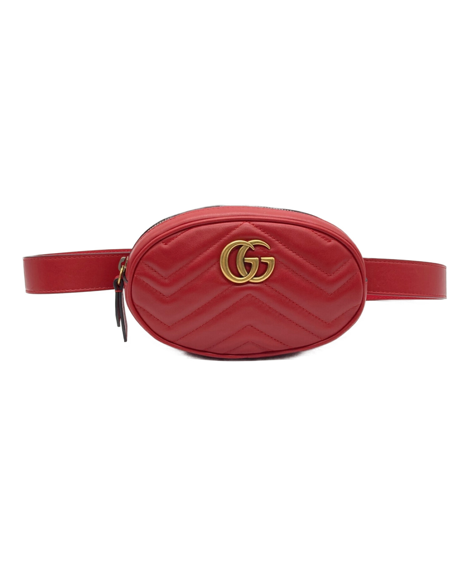 中古・古着通販】GUCCI (グッチ) GGマーモント ウエストバッグ レッド