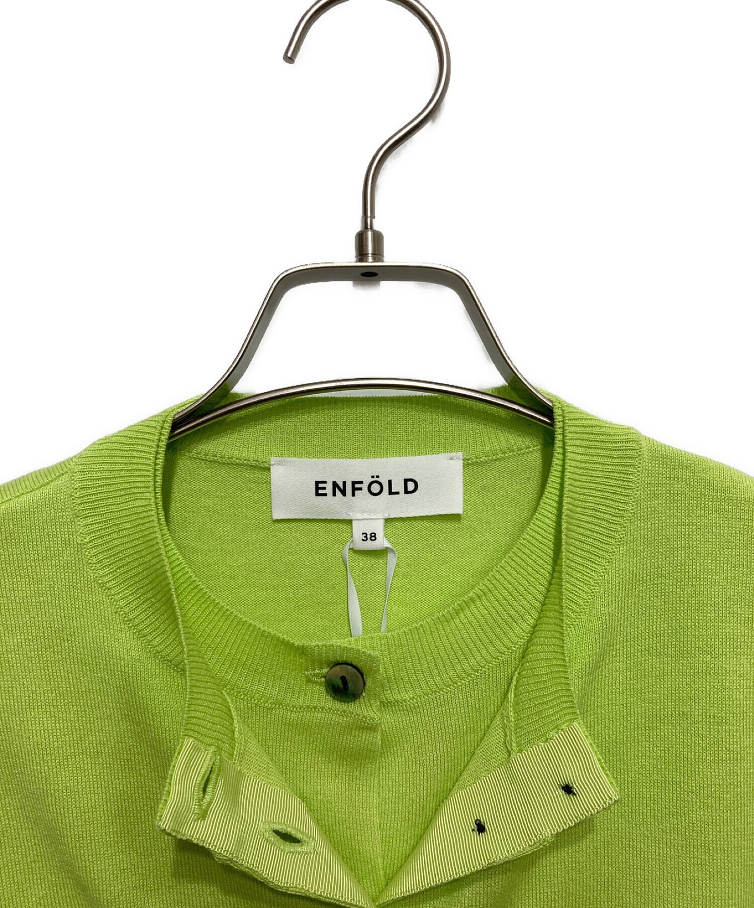 中古・古着通販】ENFOLD (エンフォルド) LAYERED CARDIGAN 黄緑