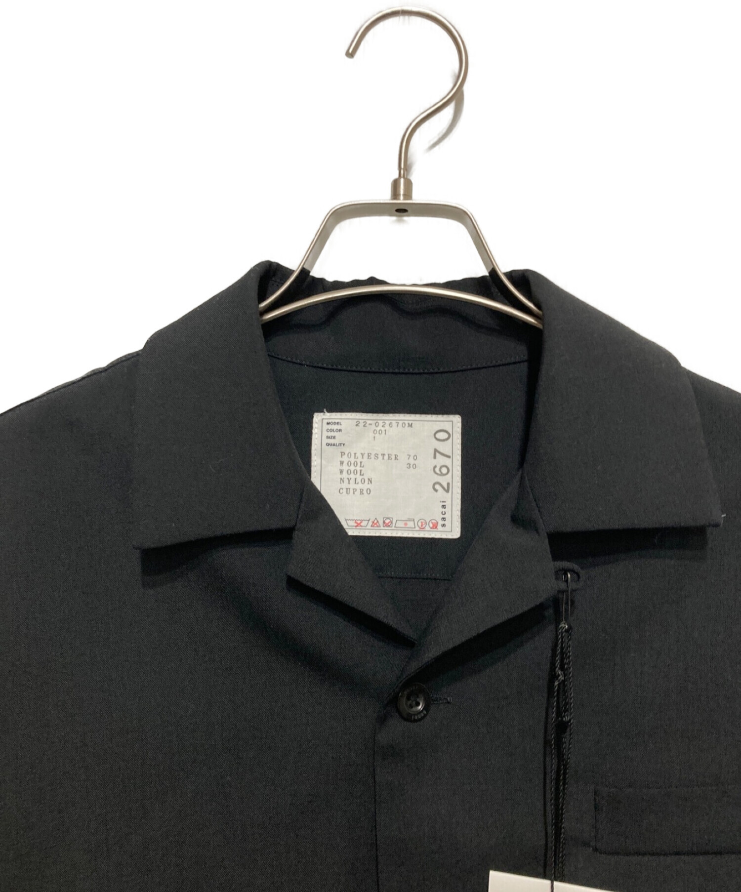 中古・古着通販】sacai (サカイ) Suiting Shirt ブラック サイズ:SIZE1