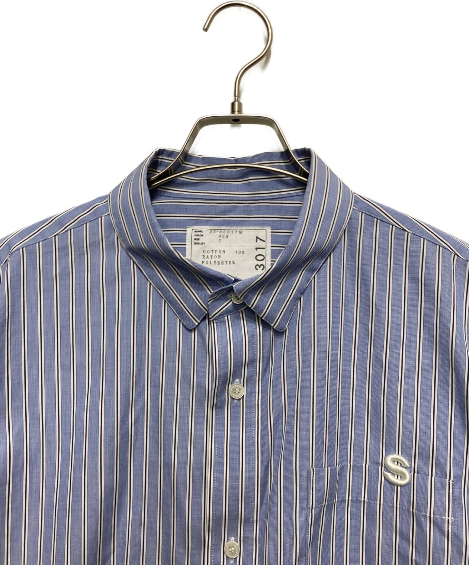 sacai (サカイ) THOMAS MASON (トーマスメイソン) S Cotton Poplin L/S Shirt ブルー サイズ:SIZE2