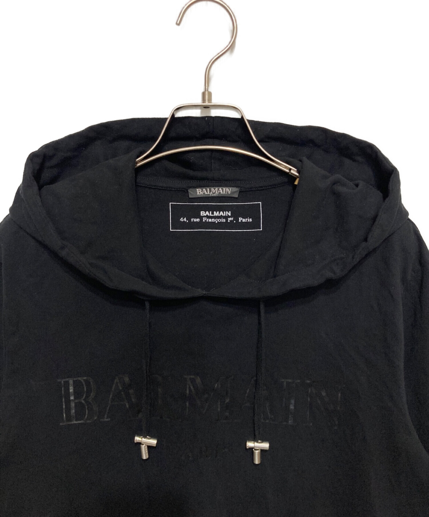 中古・古着通販】BALMAIN (バルマン) パーカー ブラック サイズ:Ⅿ