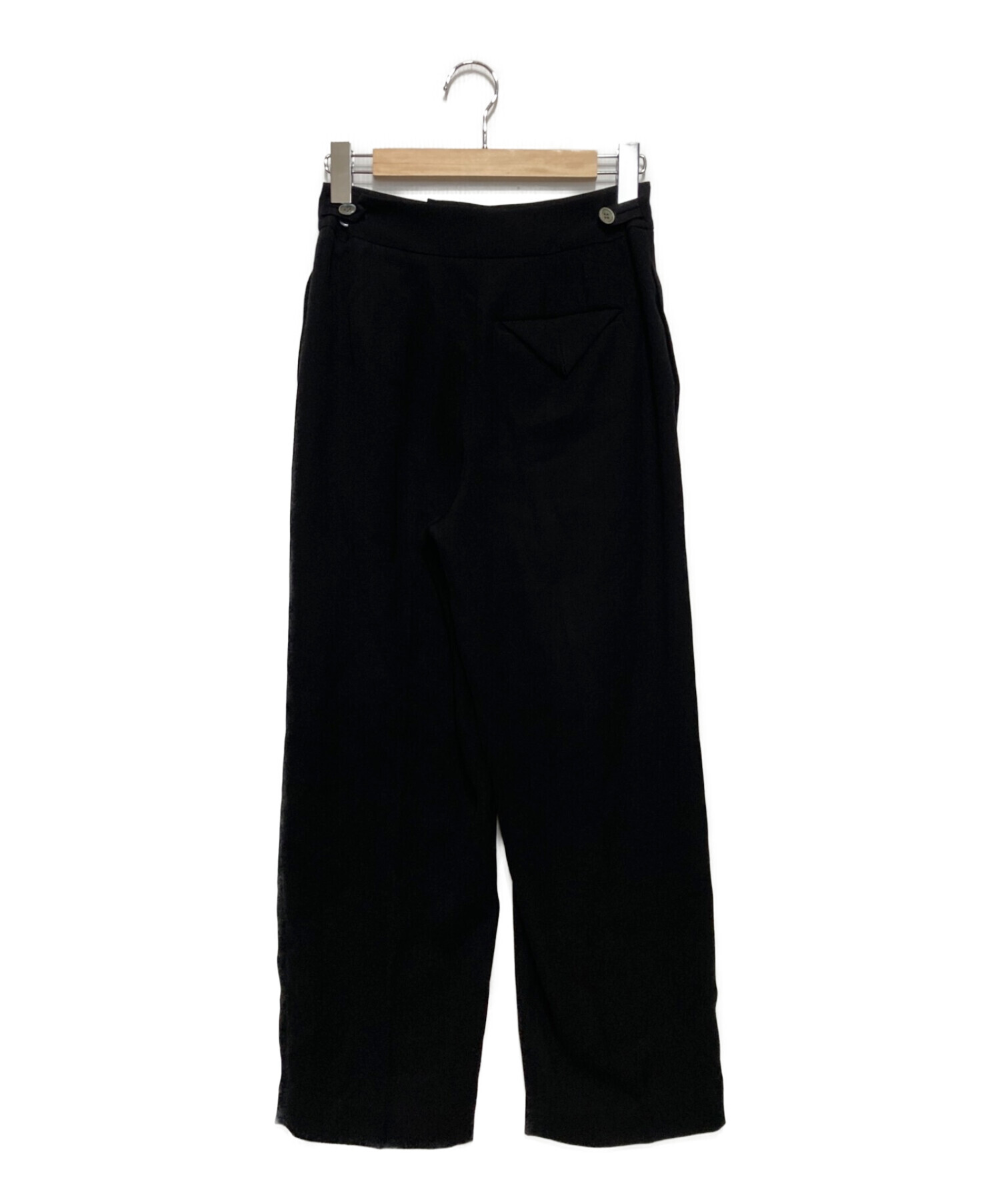 中古・古着通販】ENFOLD (エンフォルド) TAPERED WIDE－PANTS ブラック