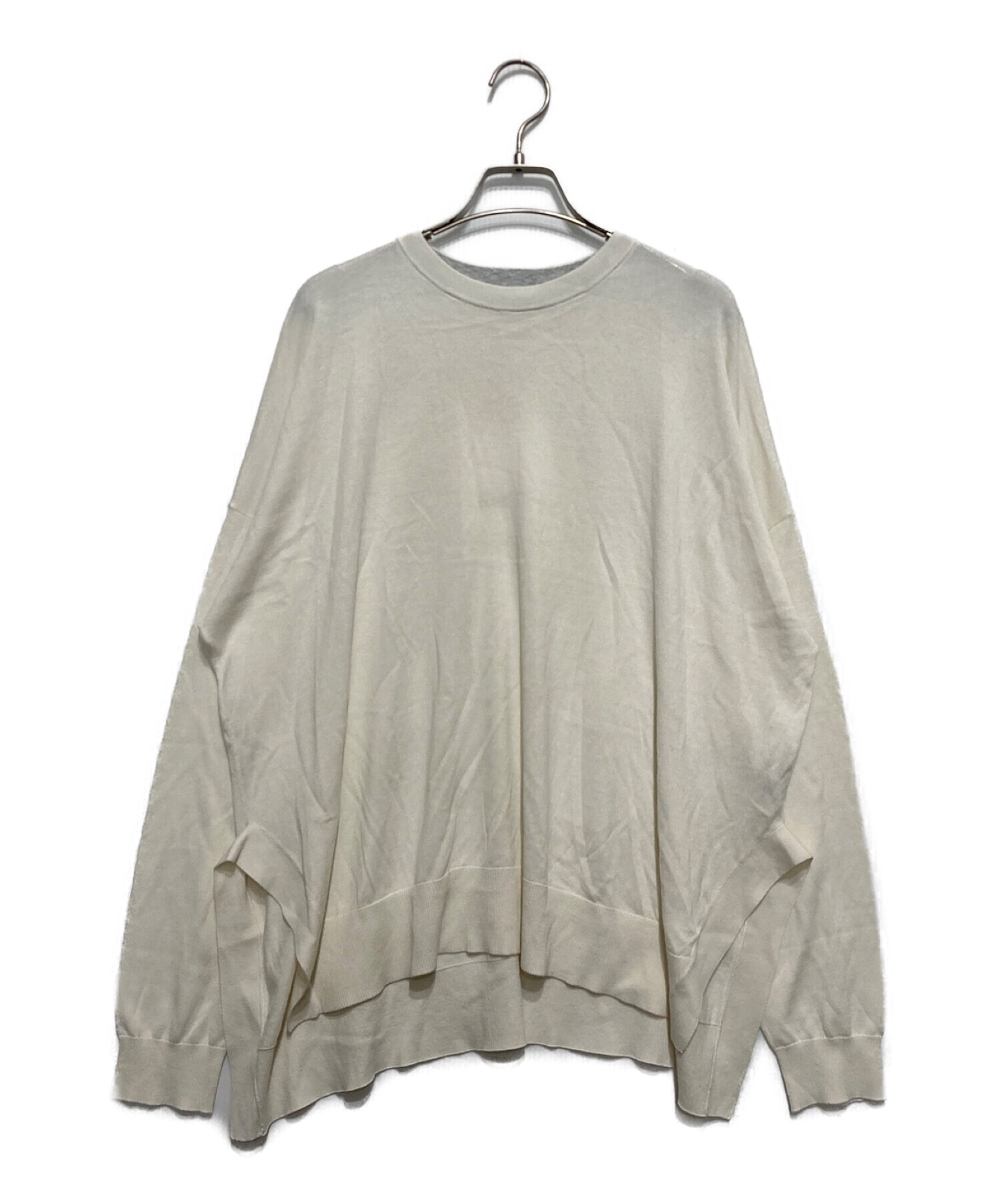 ENFOLD (エンフォルド) ROUND-SLIT BOX PULLOVER ホワイト サイズ:SIZE38