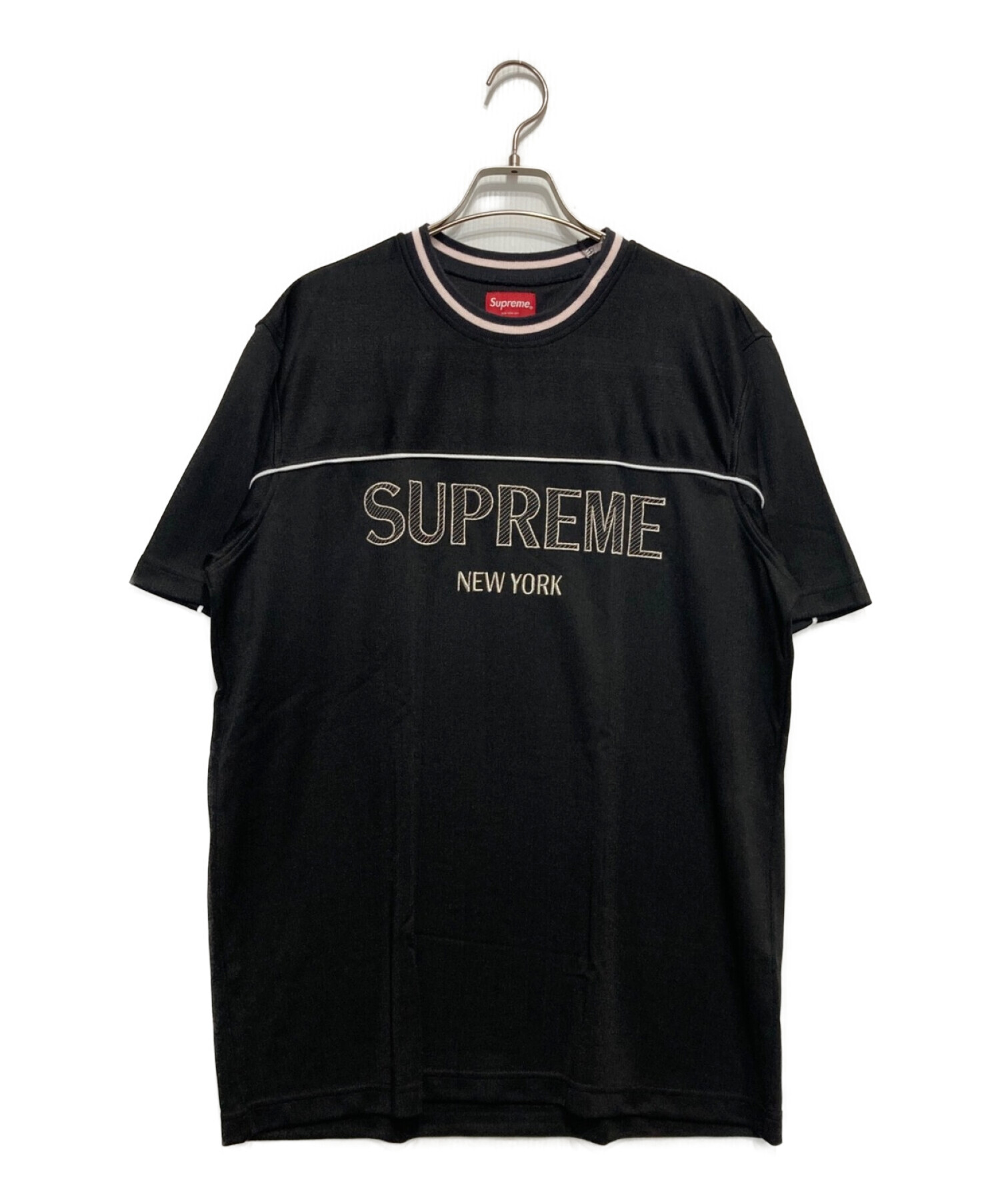 Supreme刺繍Tシャツ ブラック Lサイズ-