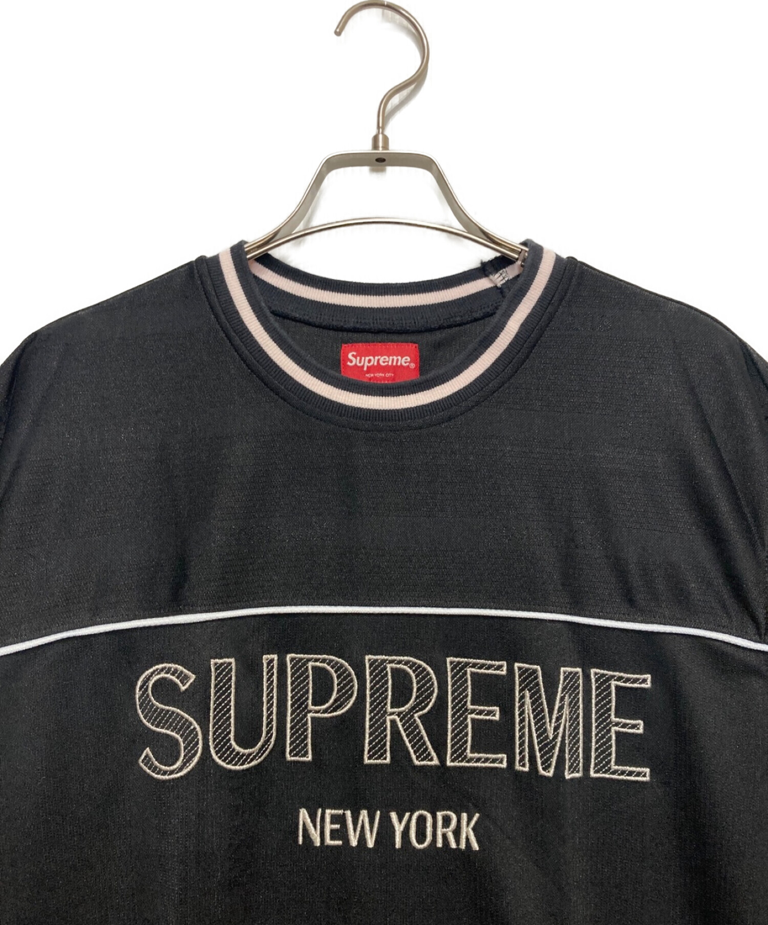 中古・古着通販】SUPREME (シュプリーム) ロゴ刺繍Tシャツ ブラック