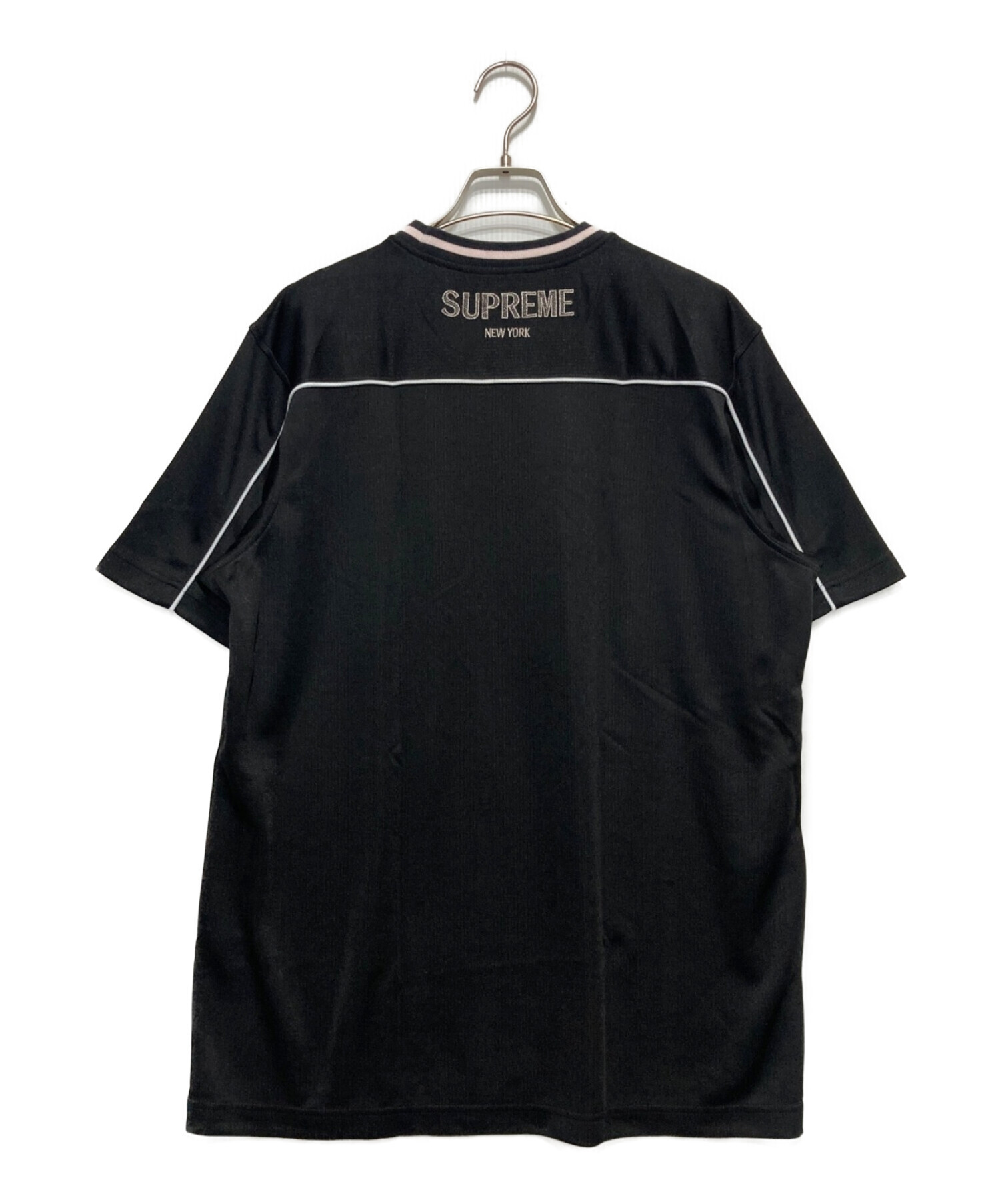 SUPREME (シュプリーム) ロゴ刺繍Tシャツ ブラック サイズ:L