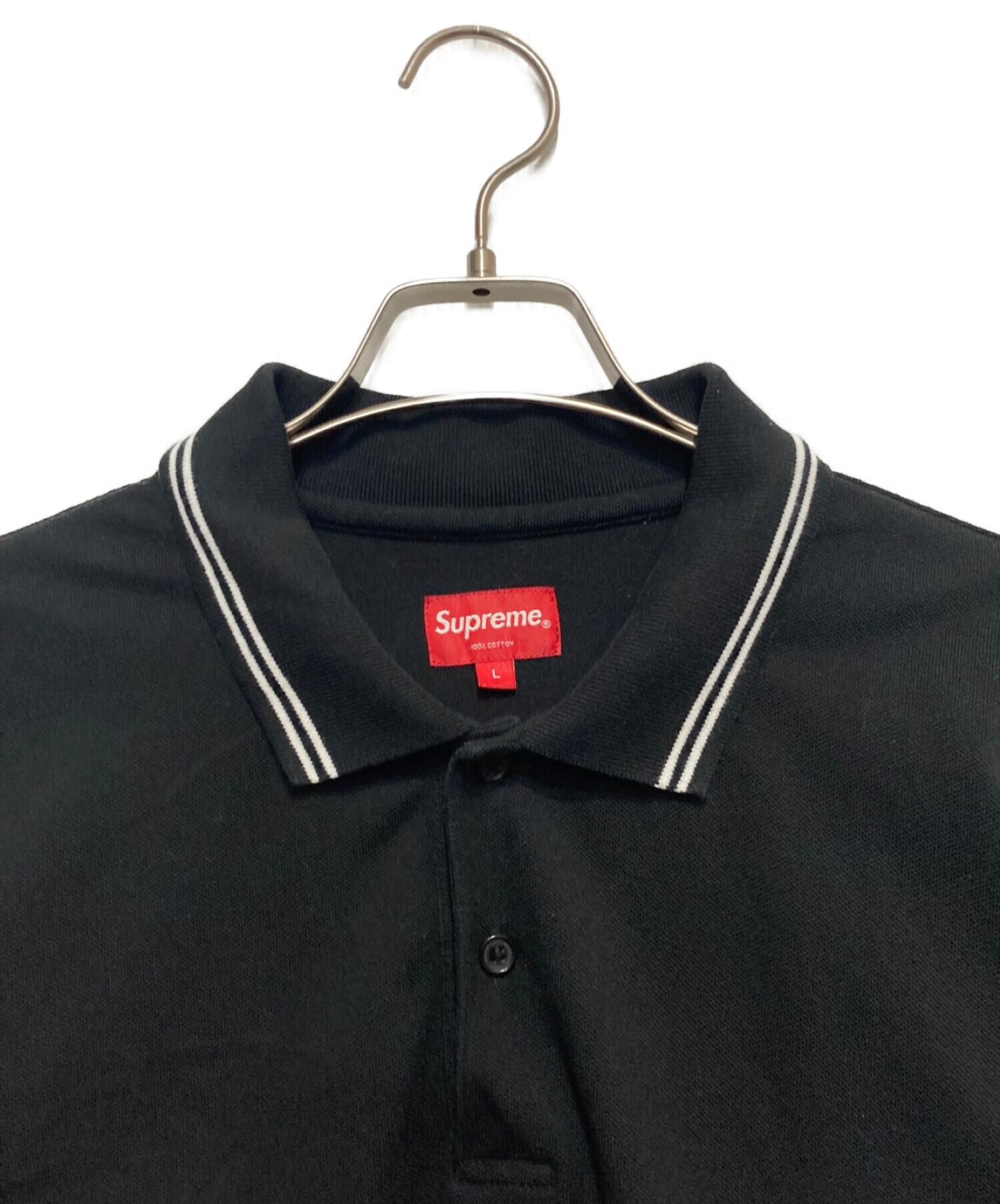 SUPREME (シュプリーム) S logo polo shirt ブラック サイズ:L