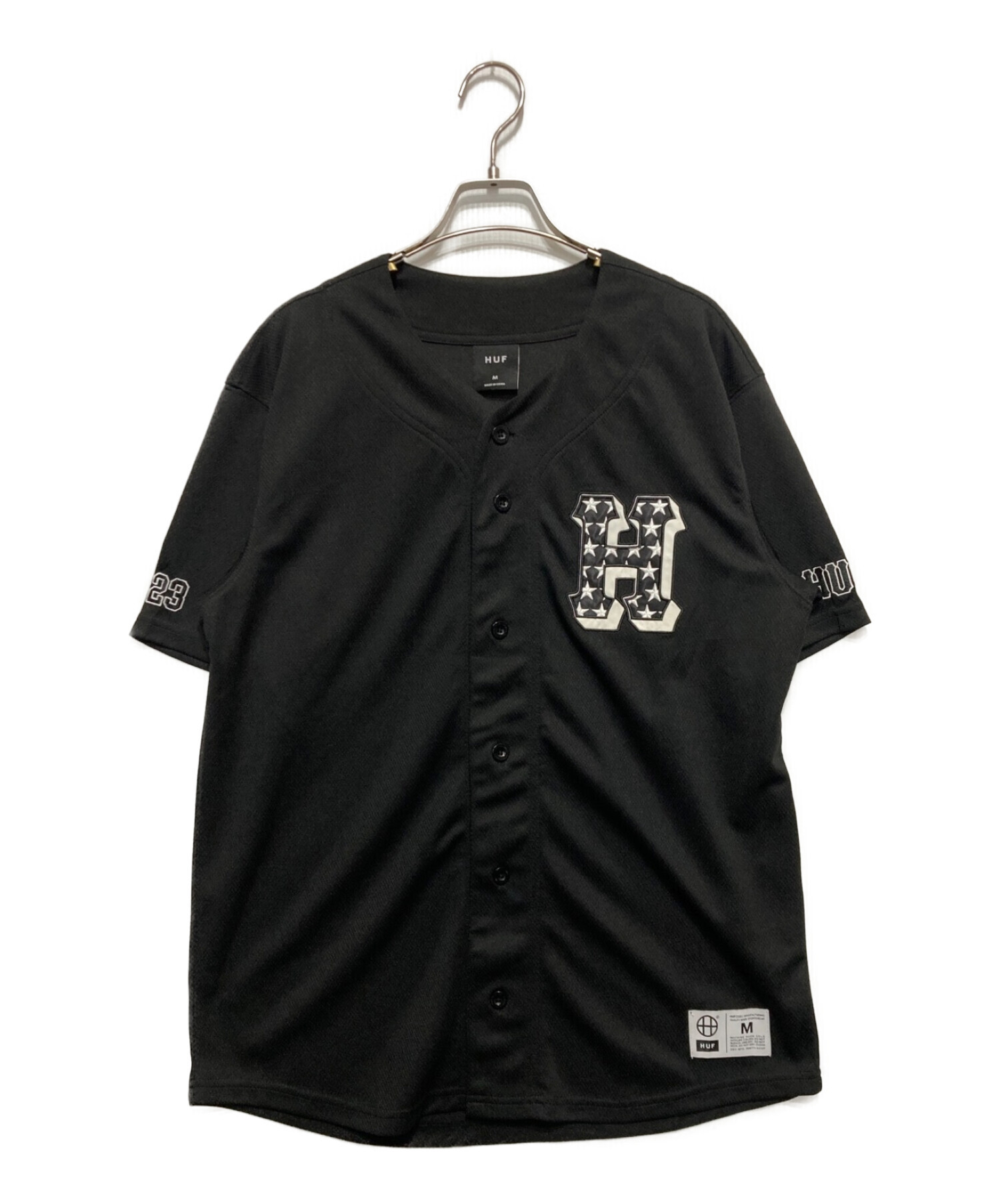 中古・古着通販】HUF (ハフ) H-STAR BASEBALL SHIRT KN00445 ブラック サイズ:Ⅿ｜ブランド・古着通販  トレファク公式【TREFAC FASHION】スマホサイト