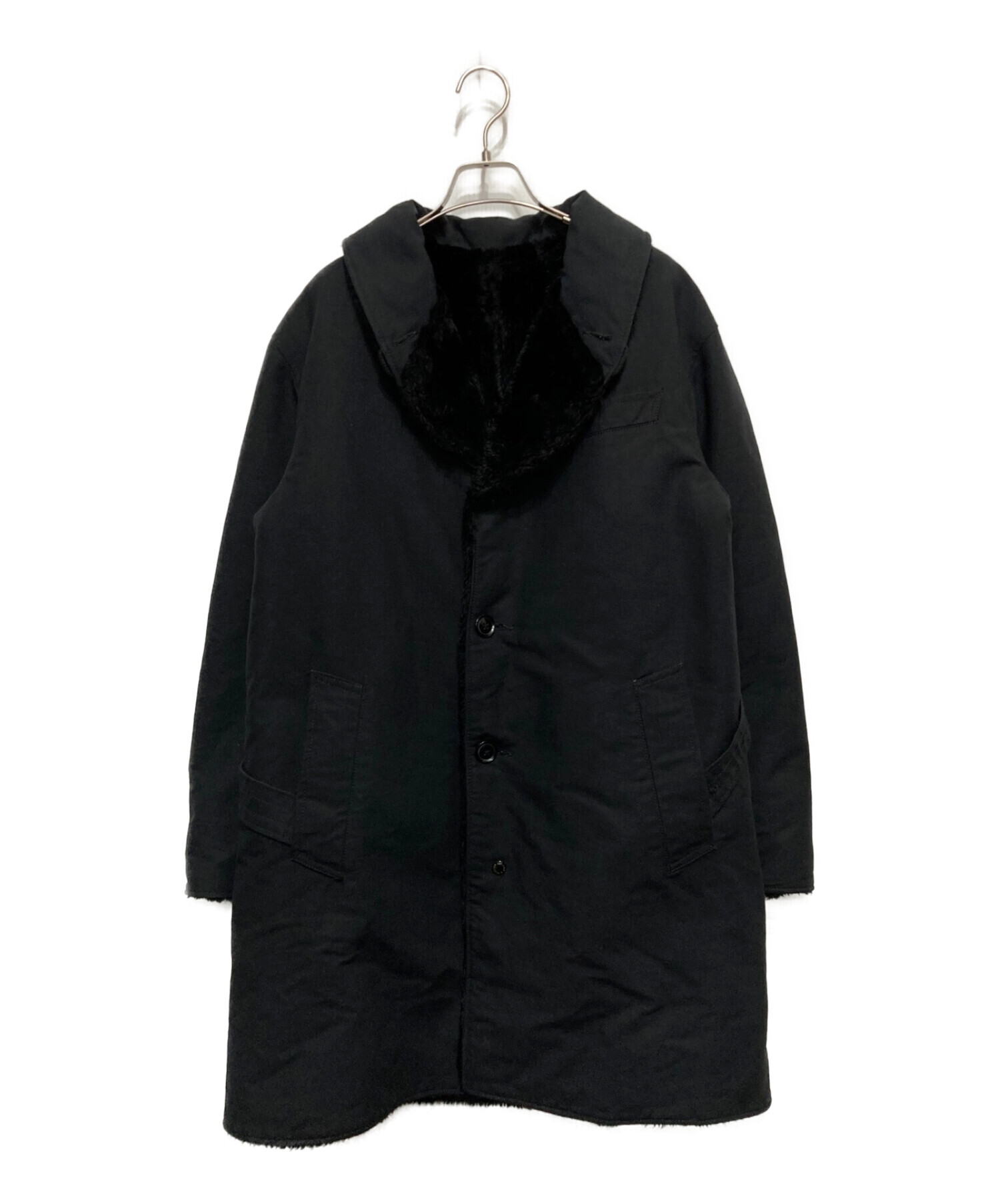 Engineered Garments (エンジニアド ガーメンツ) リバーシブル ショールカラー コート ブラック サイズ:S