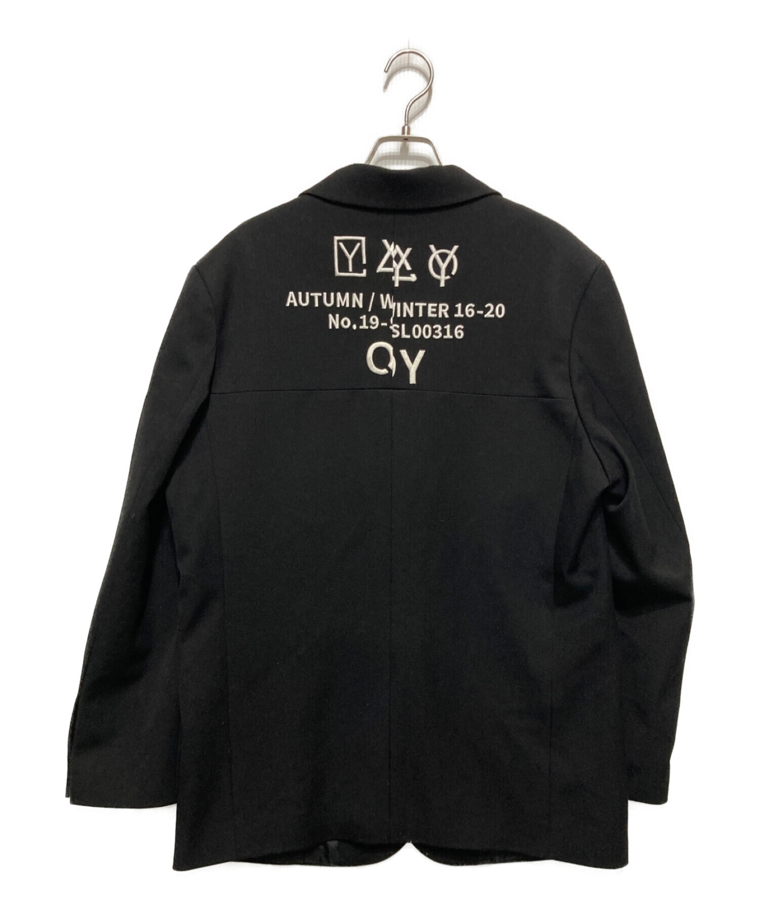 OY (オーワイ) バック刺繍テーラードジャケット ブラック サイズ:不明