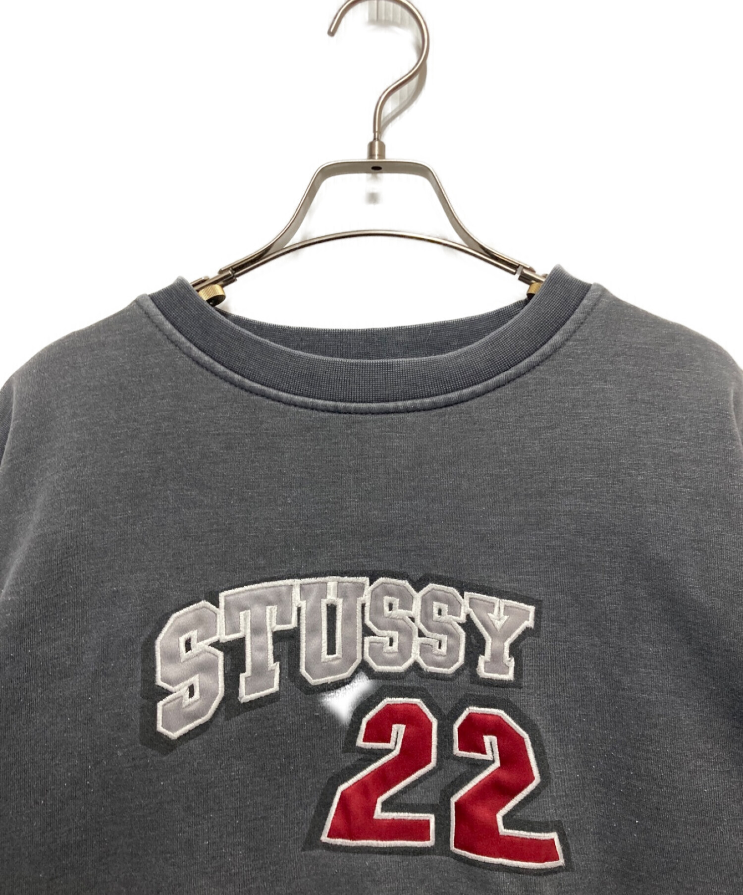 stussy (ステューシー) 90sロゴ刺繍スウェット グレー サイズ:L