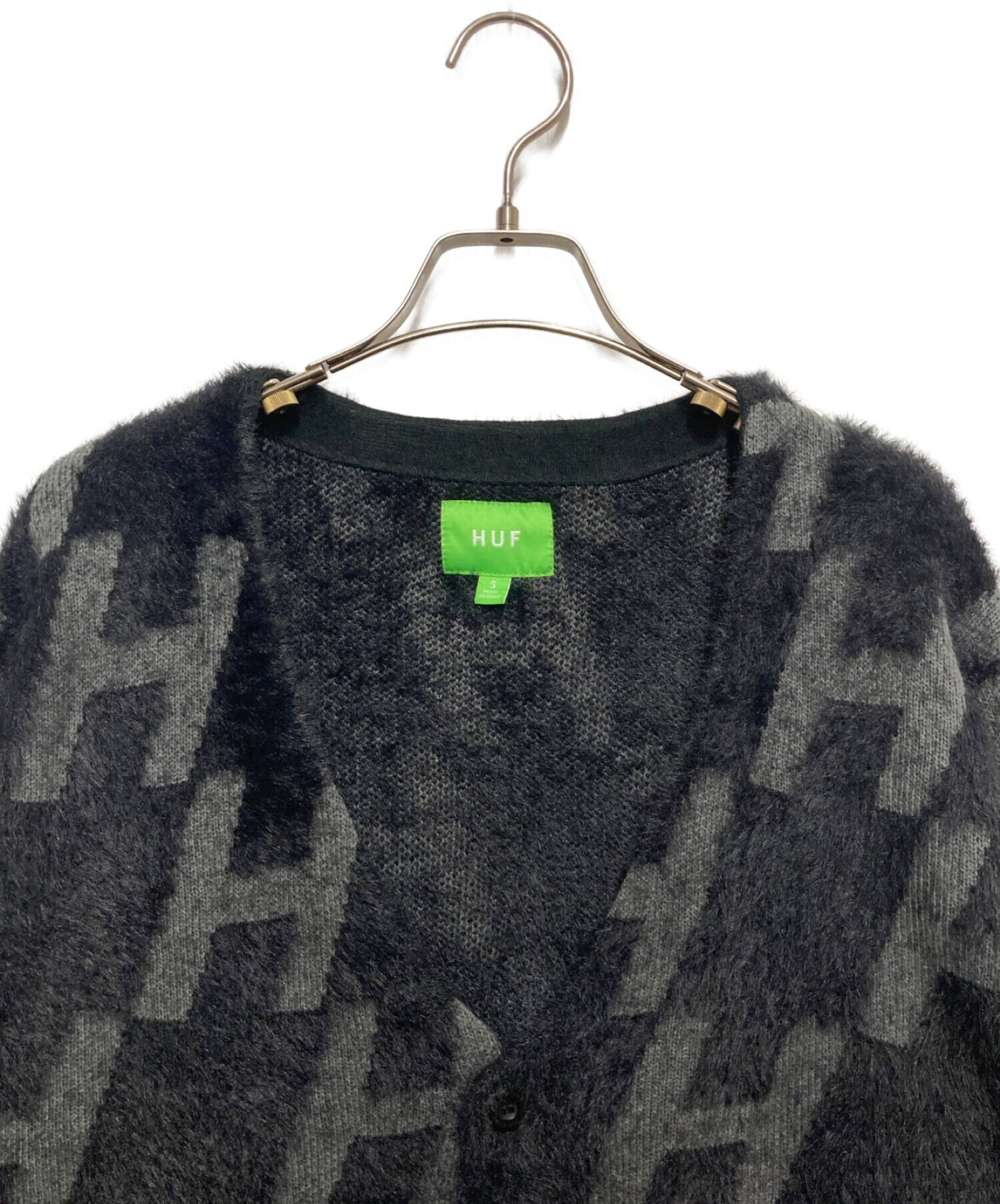 HUF (ハフ) MONOGRAM CARDIGAN ブラック サイズ:S