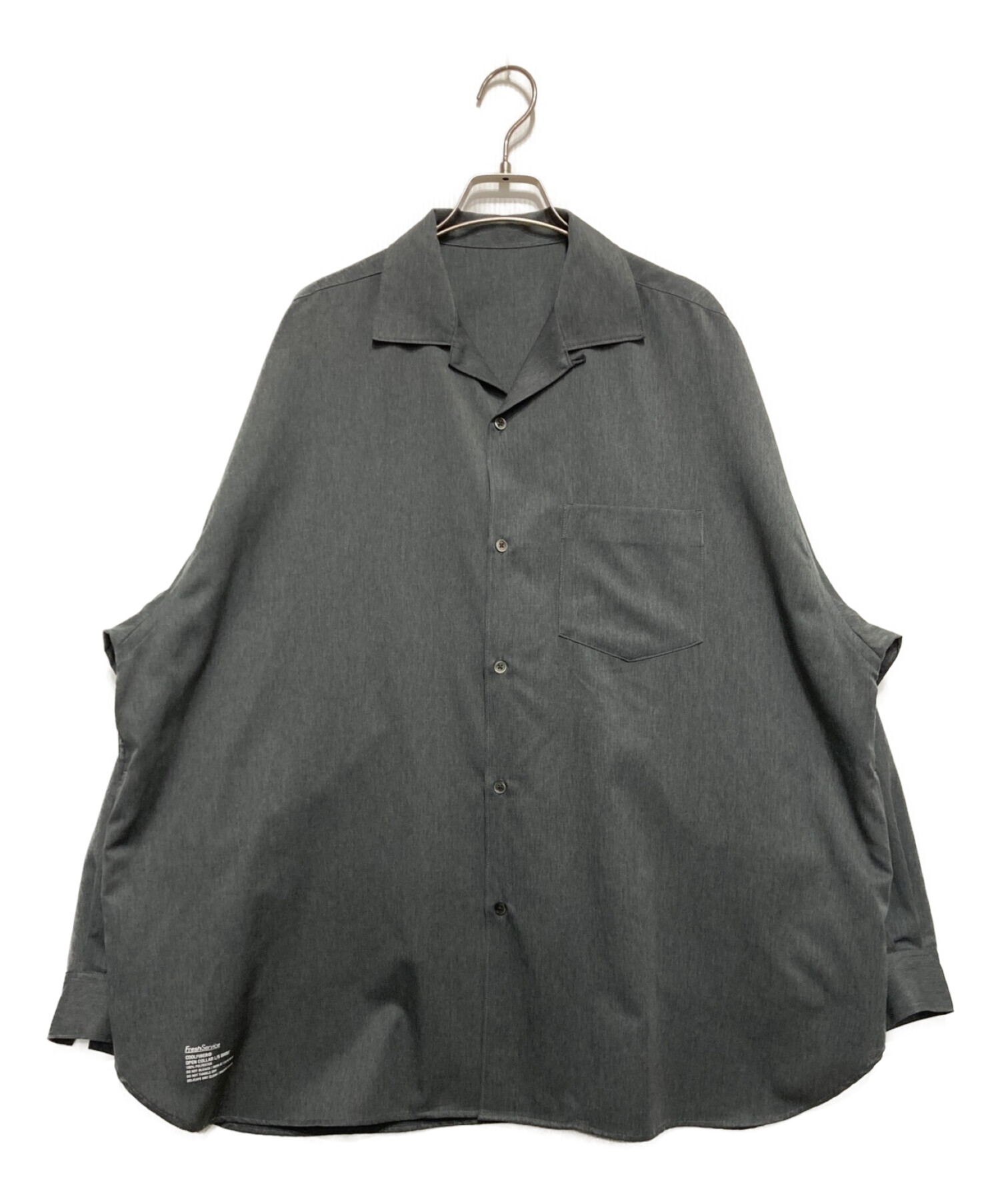 FreshService (フレッシュサービス) COOLFIBER OPEN COLLAR L/S SHIRT　FSW-23-SH 109 グレー  サイズ:Ⅿ