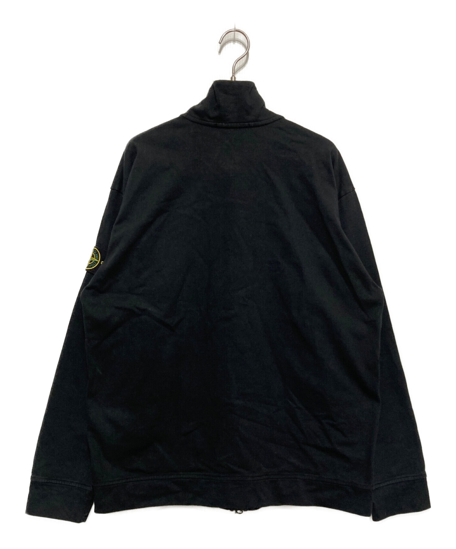 STONE ISLAND(ストーンアイランド) サイズ:M ハーフ ジップアップ アームロゴ スウェットトレーナー みじかい ブラック  801561951【中古】【