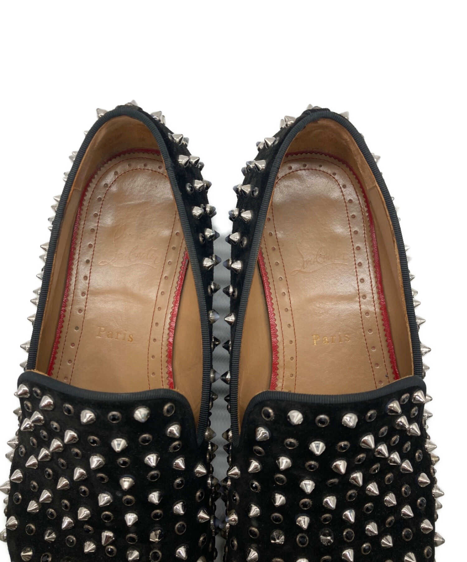 中古・古着通販】Christian Louboutin (クリスチャン・ルブタン) ROLLERBOY SPIKES RINGSTRASS FLAT  VEAU ブラック サイズ:43 1/2｜ブランド・古着通販 トレファク公式【TREFAC FASHION】スマホサイト