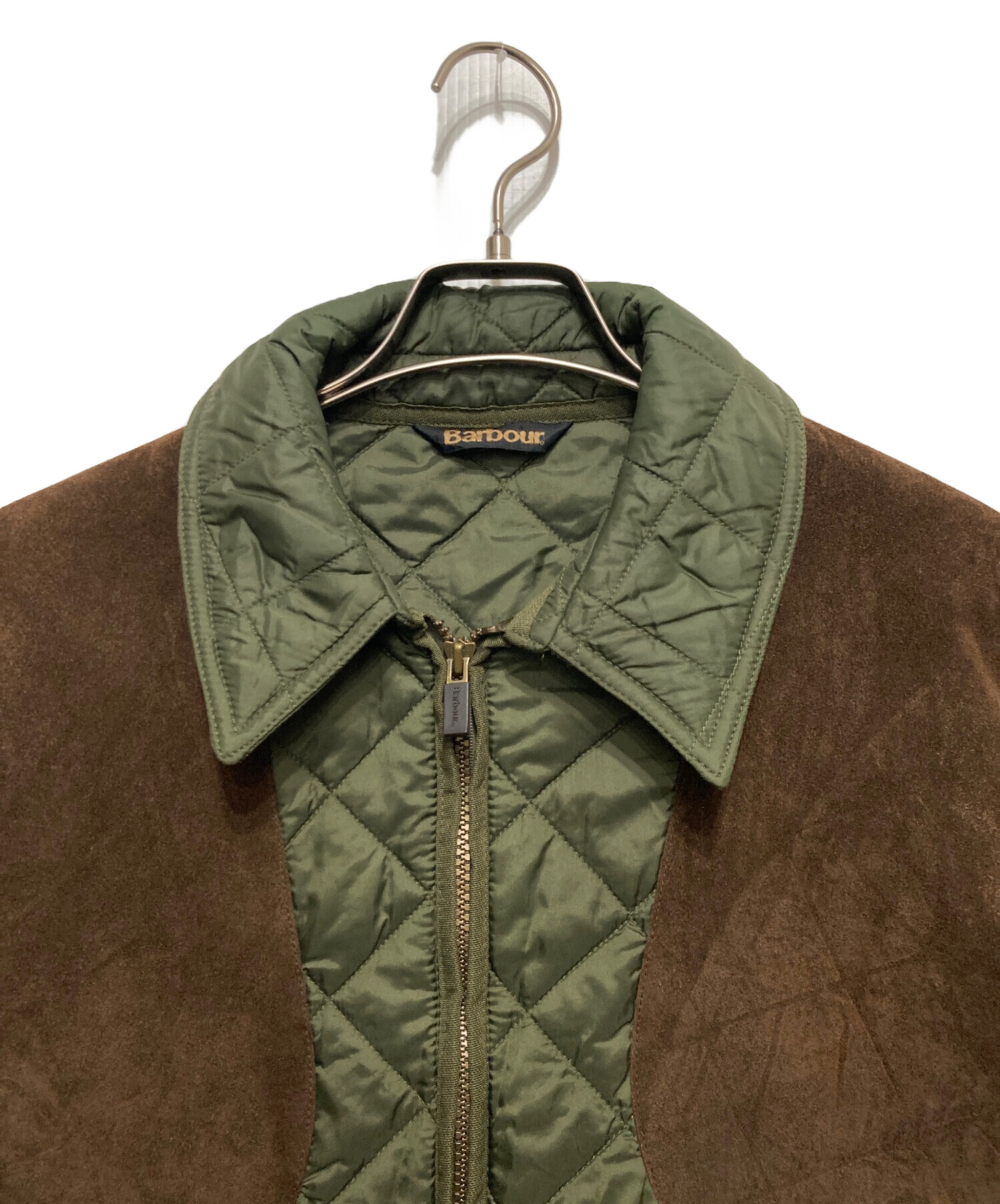 中古・古着通販】Barbour (バブアー) キーパーウェア キルティング ジャケット カーキ×ブラウン サイズ:S｜ブランド・古着通販  トレファク公式【TREFAC FASHION】スマホサイト