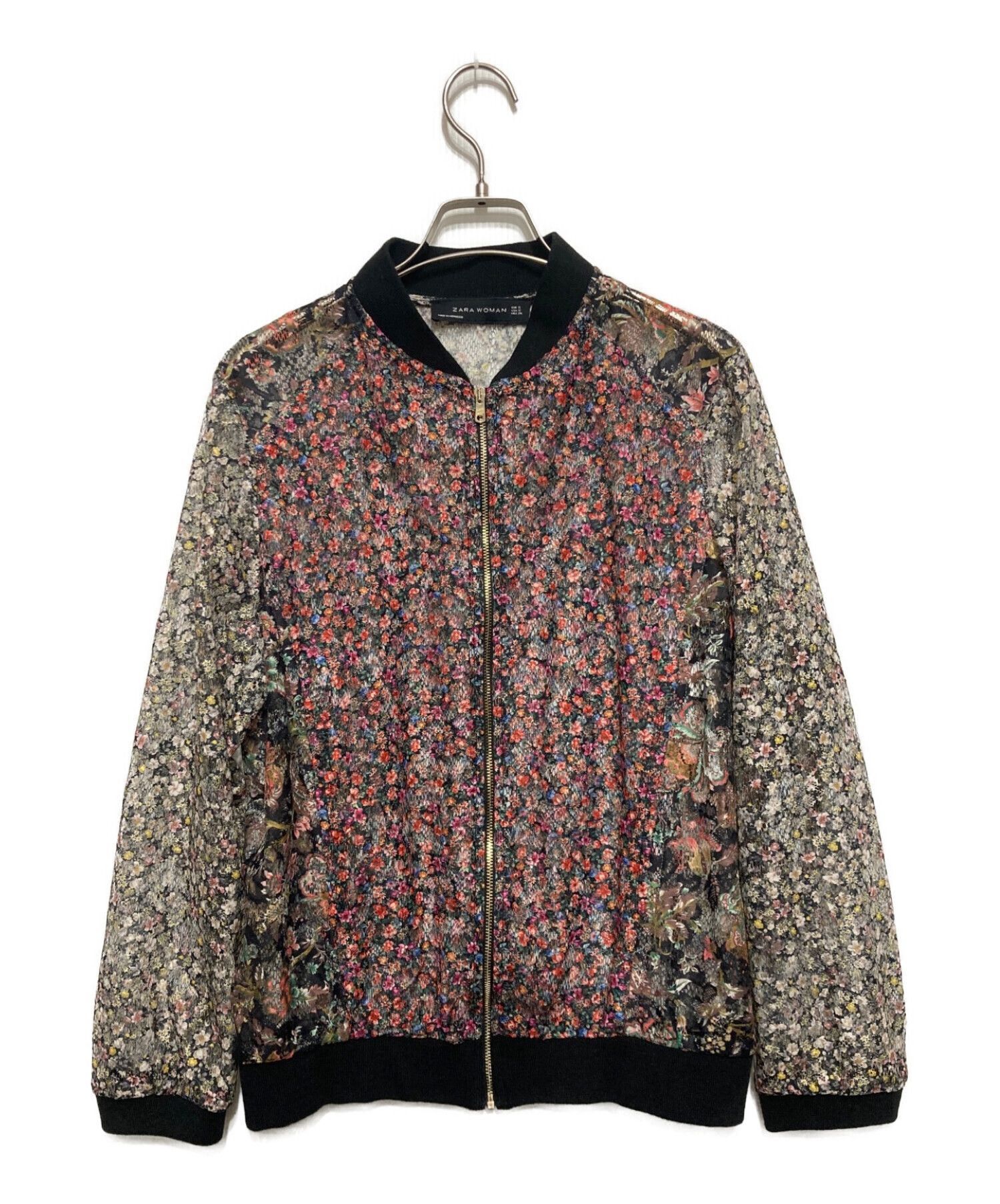 中古・古着通販】ZARA WOMAN (ザラウーマン) 花柄レースブルゾン