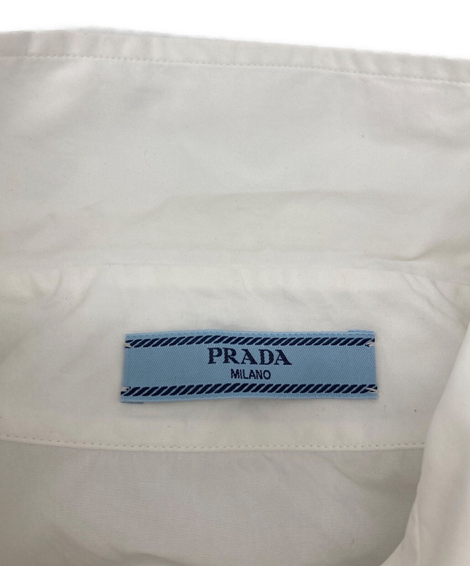 中古・古着通販】PRADA (プラダ) 刺繍入りクロップドポプリンシャツ 