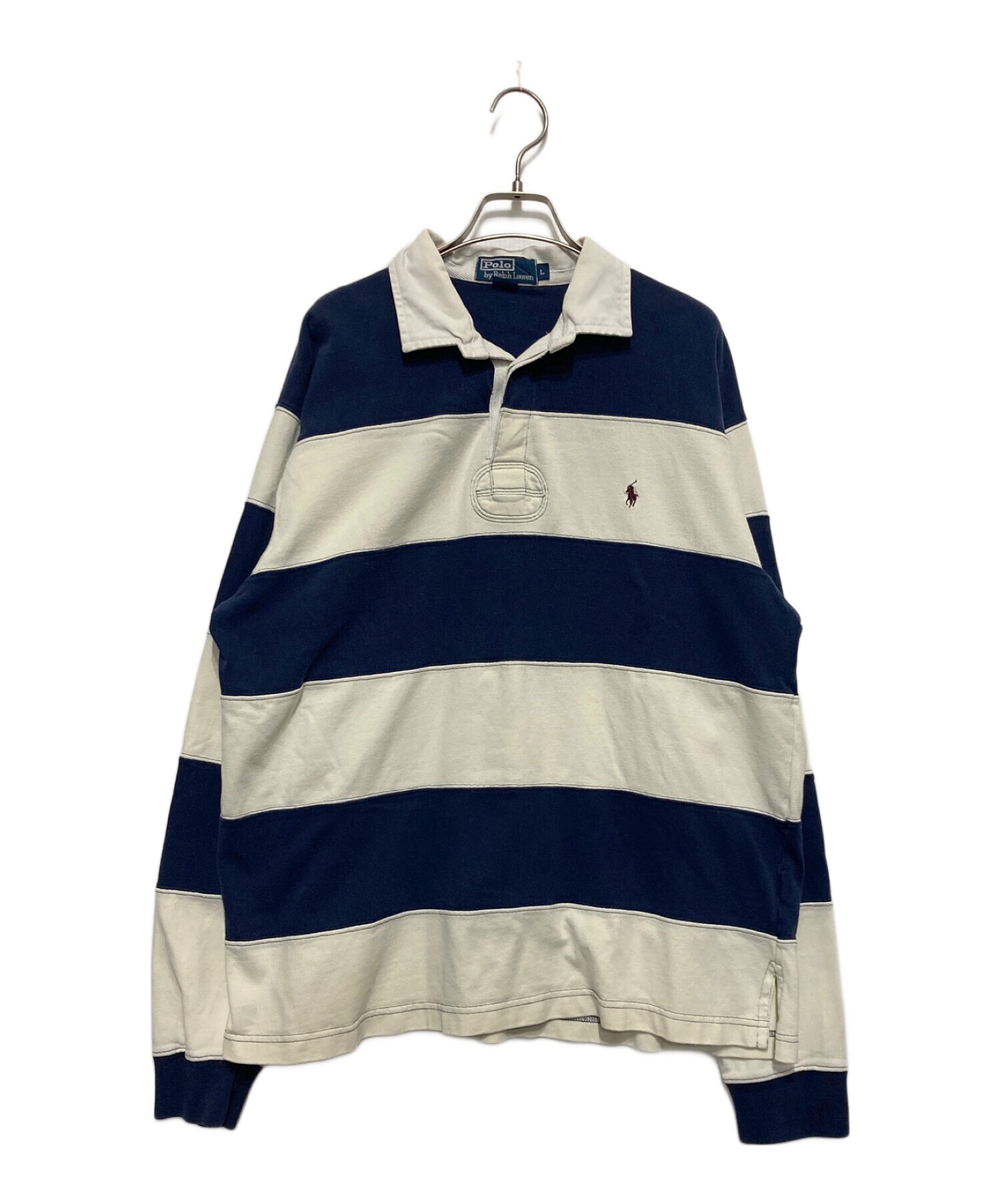 中古・古着通販】POLO RALPH LAUREN (ポロ・ラルフローレン) ラガーシャツ ネイビー×ホワイト サイズ:L｜ブランド・古着通販  トレファク公式【TREFAC FASHION】スマホサイト