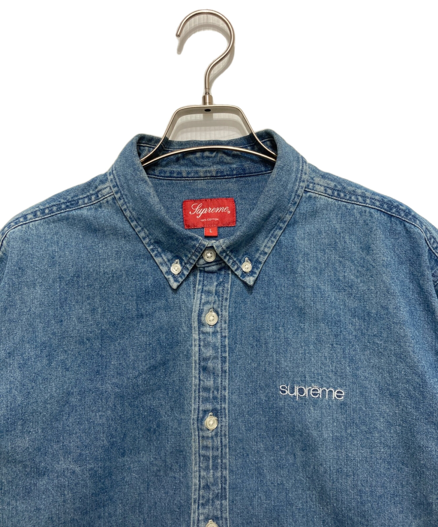 Supreme (シュプリーム) Classic logo DENIM SHIRT インディゴ サイズ:L