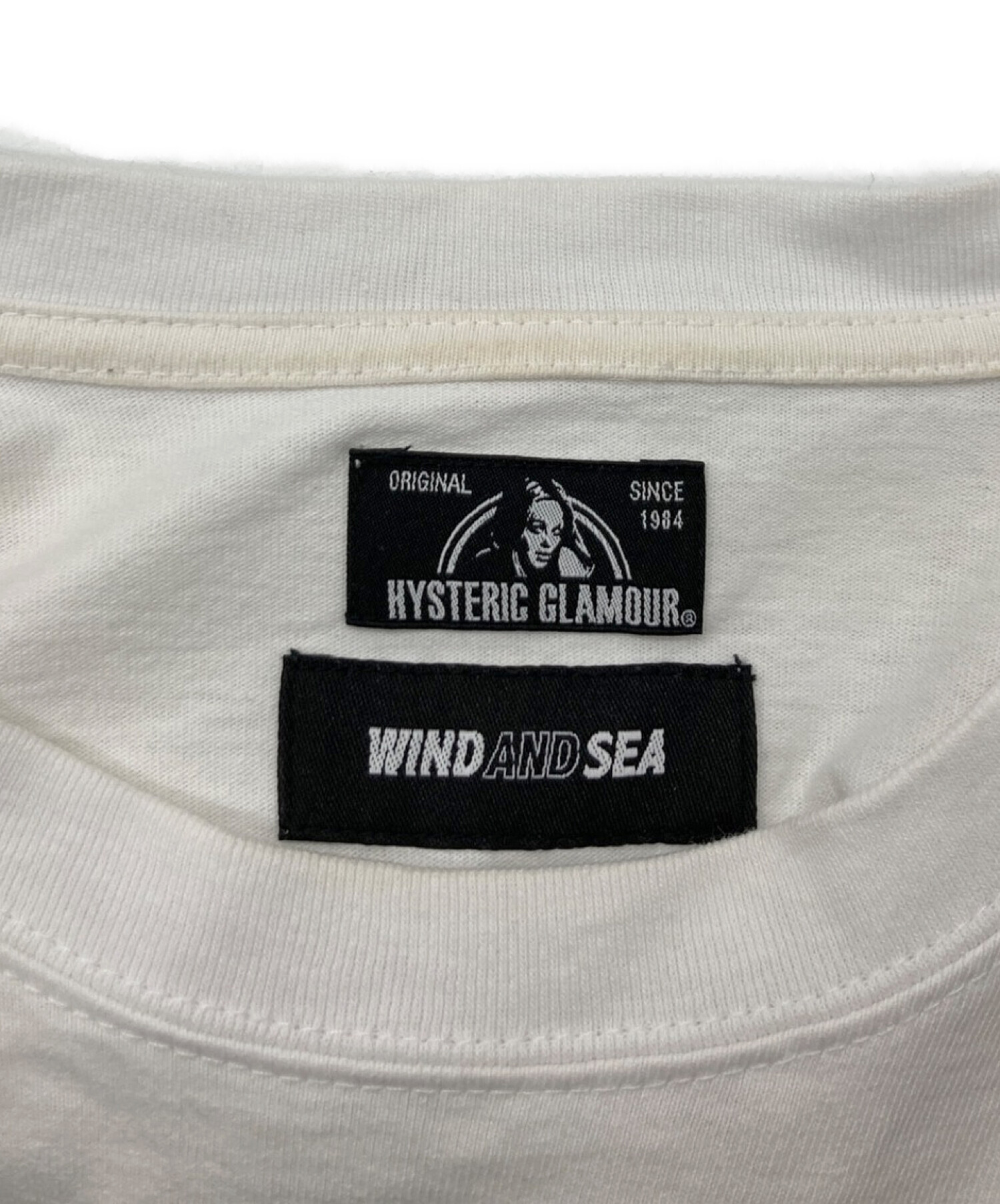 Hysteric Glamour (ヒステリックグラマー) WIND AND SEA (ウィンダンシー) Tシャツ ホワイト サイズ:XL