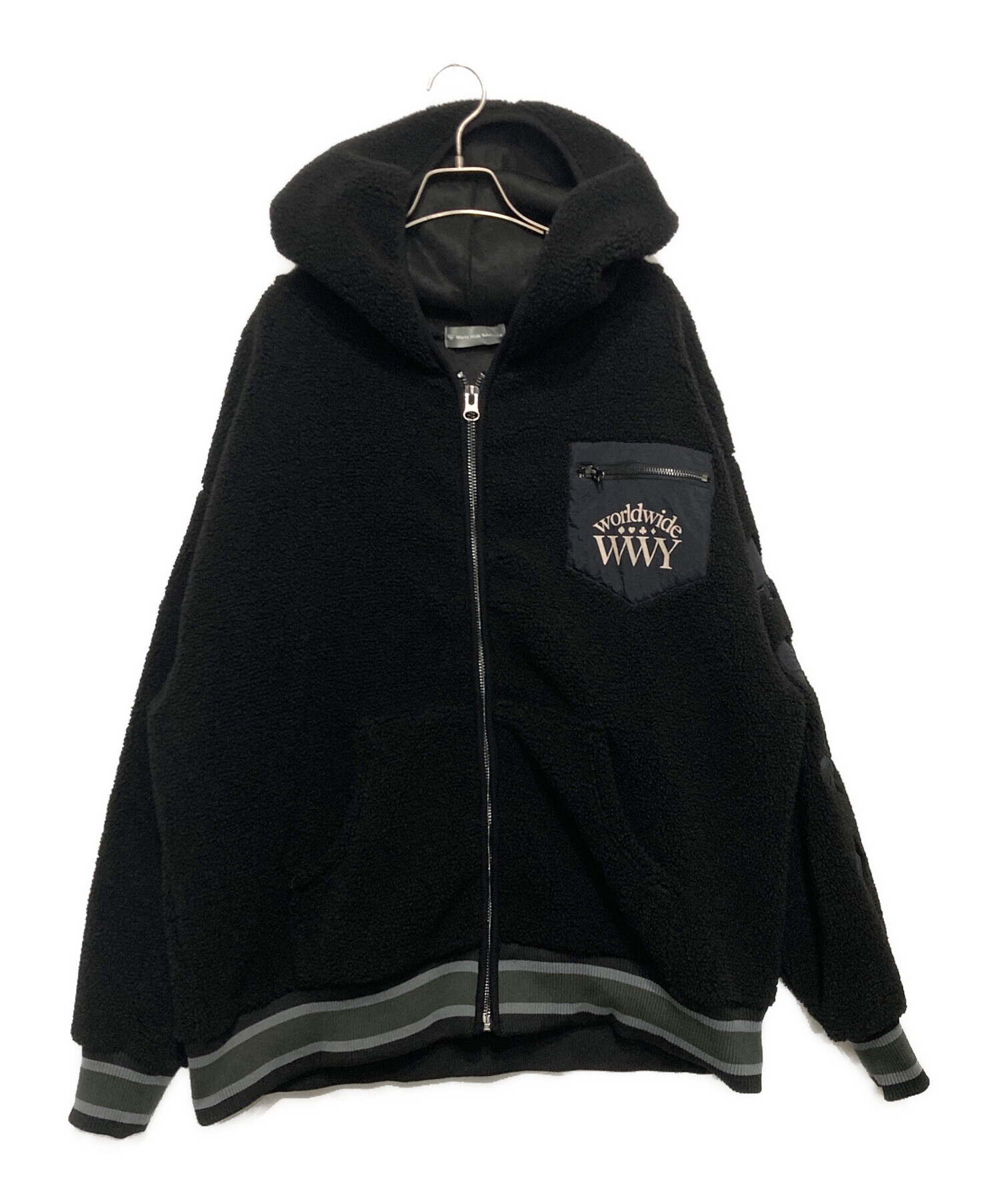 WORLD WIDE YOKOSAWA (ワールドワイドヨコサワ) Boa hoodie ブラック サイズ:XL