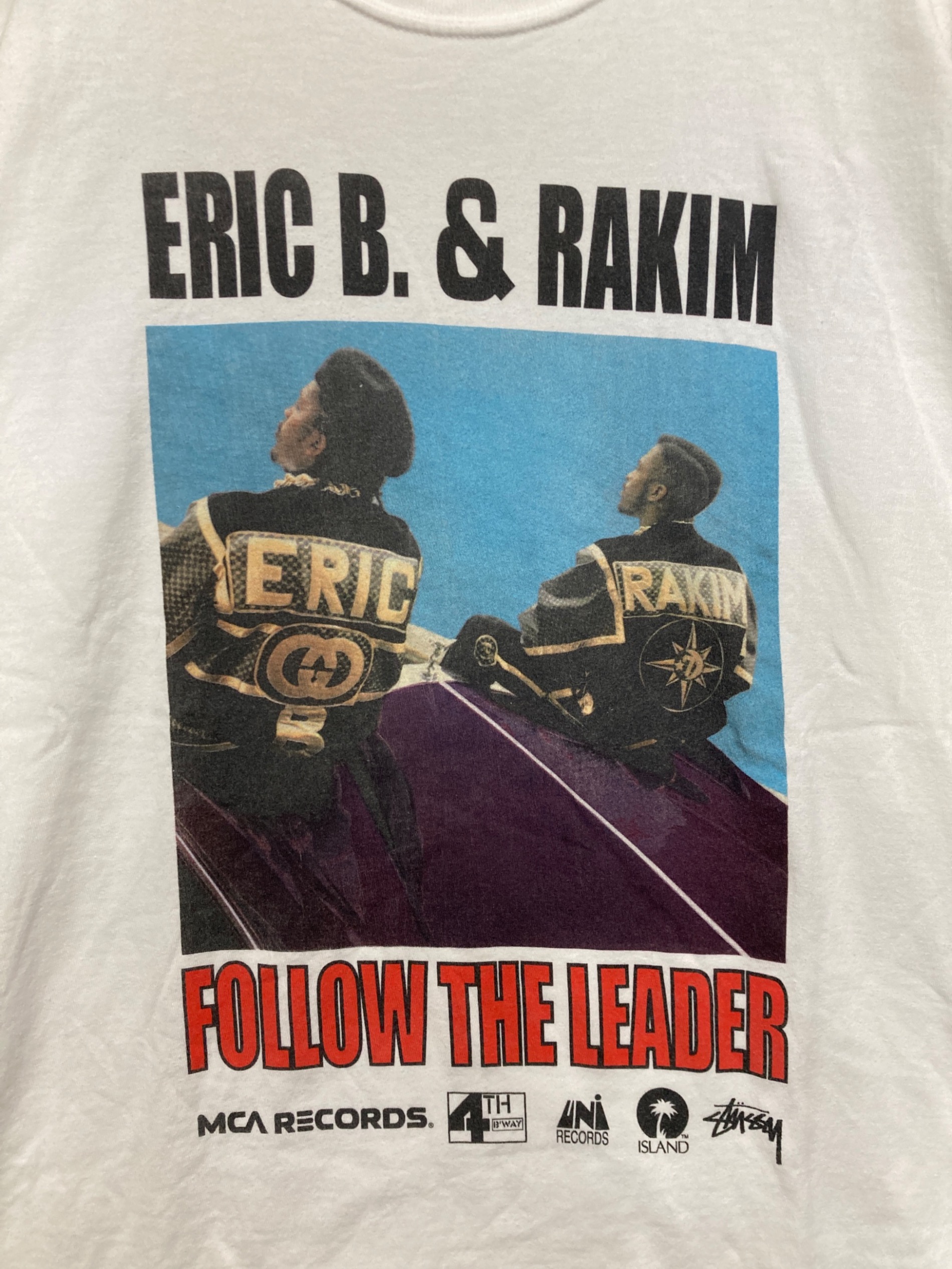 中古・古着通販】stussy (ステューシー) ERIC B. & RAKIM FOLLOW THE LEADER TEE ホワイト サイズ:XL｜ブランド・古着通販  トレファク公式【TREFAC FASHION】スマホサイト