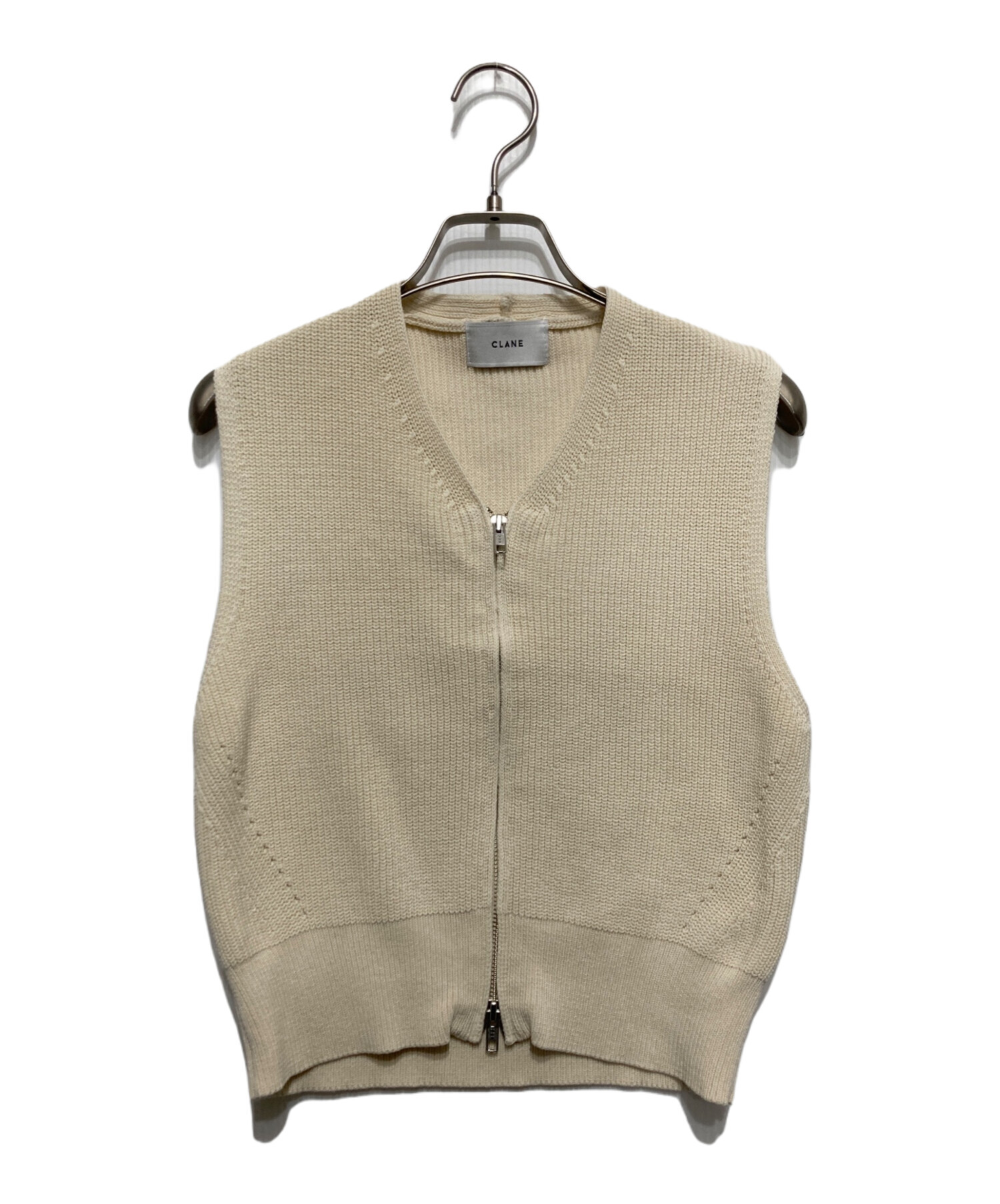 中古・古着通販】CLANE (クラネ) ZIP COMPACT KNIT VEST アイボリー サイズ:SIZE1｜ブランド・古着通販  トレファク公式【TREFAC FASHION】スマホサイト