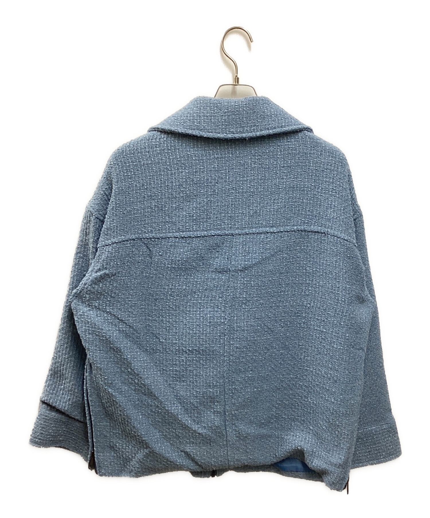 seyto (セイト) ハイネックツイードショートジャケット ブルー サイズ:1