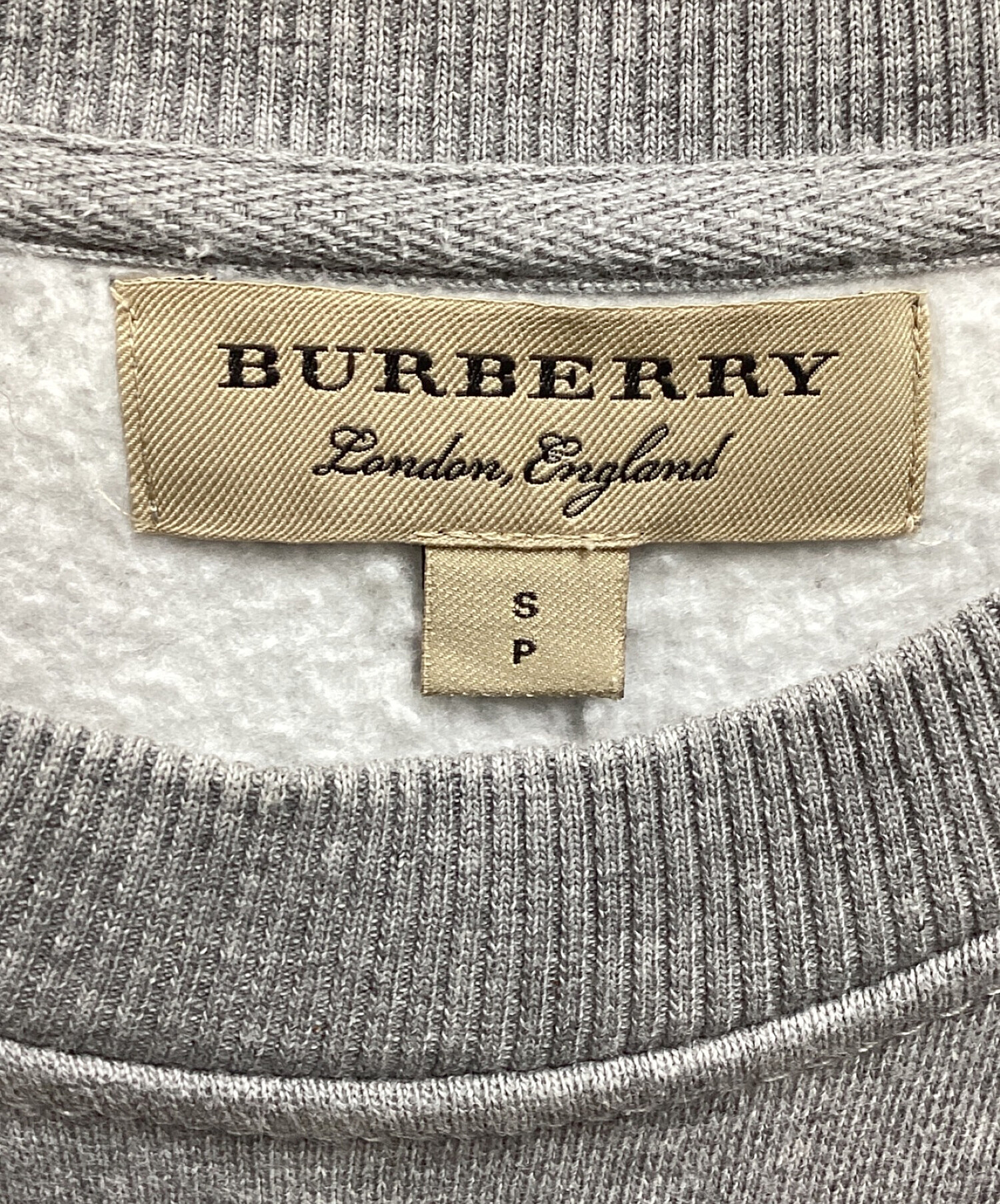 BURBERRY (バーバリー) ロゴ刺繍 トレーナー グレー サイズ:S