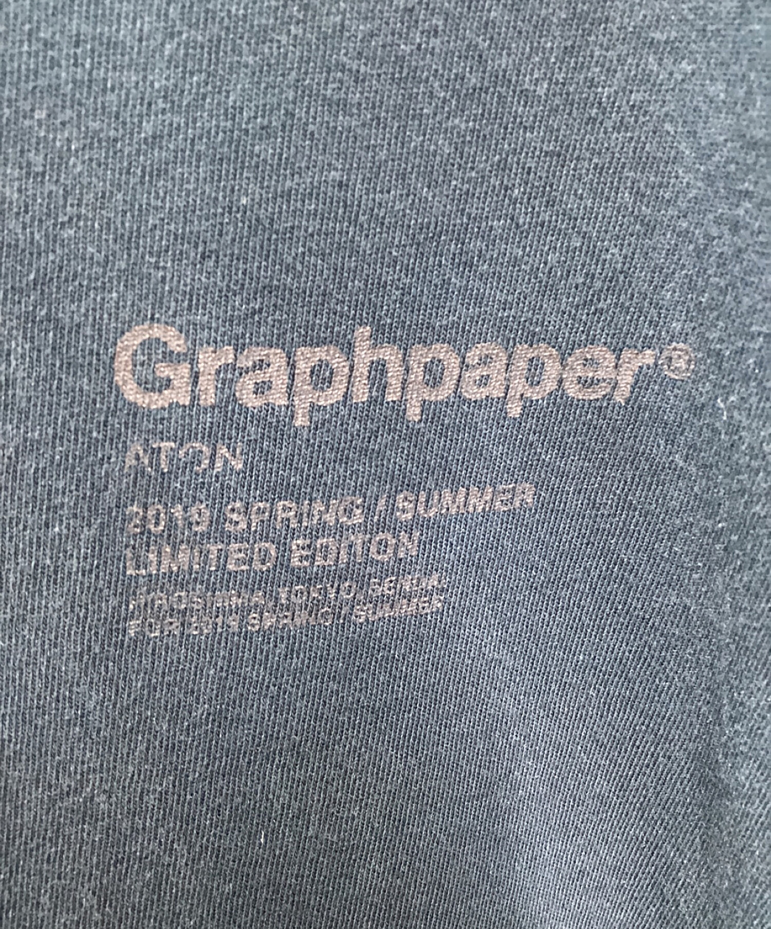 ATON (エイトン) Graphpaper (グラフペーパー) オーバーサイズプリントTシャツ ネイビー サイズ:06