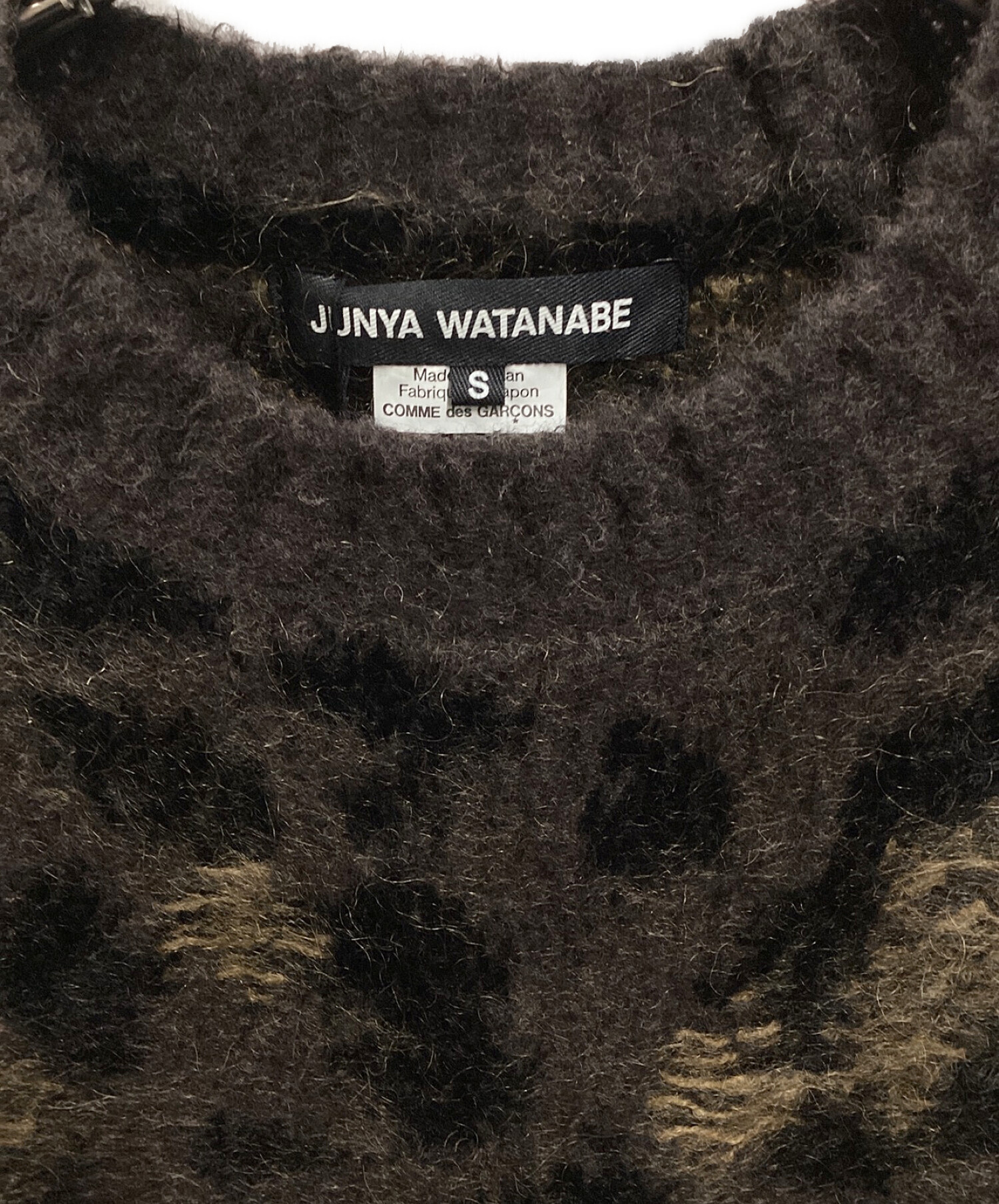 JUNYA WATANABE COMME des GARCONS (ジュンヤワタナベ コムデギャルソン) レオパードダメージニット ブラウン サイズ:S