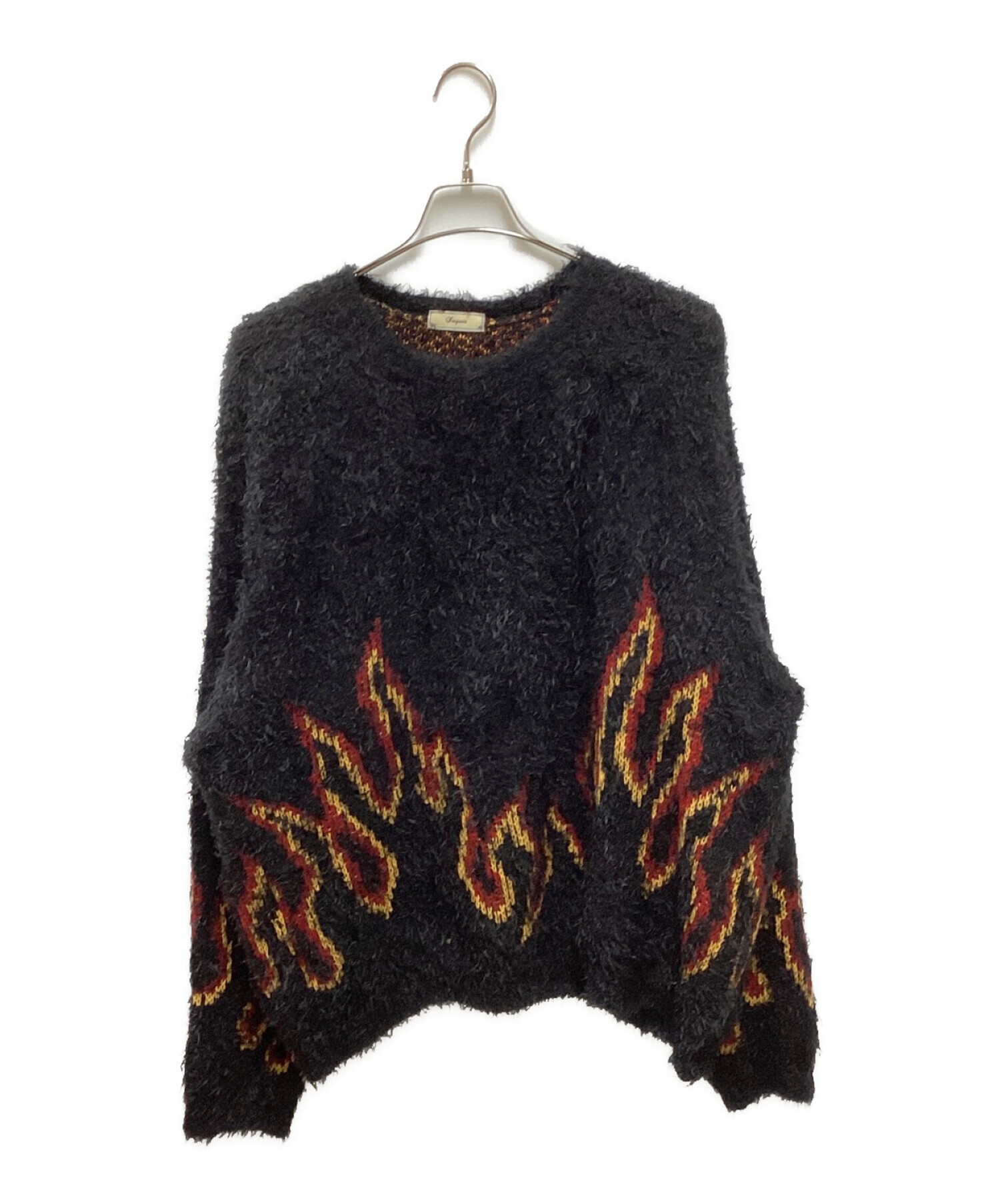 IROQUOIS (イロコイ) FLAME PATTERN JQ KNIT ブラック サイズ:3