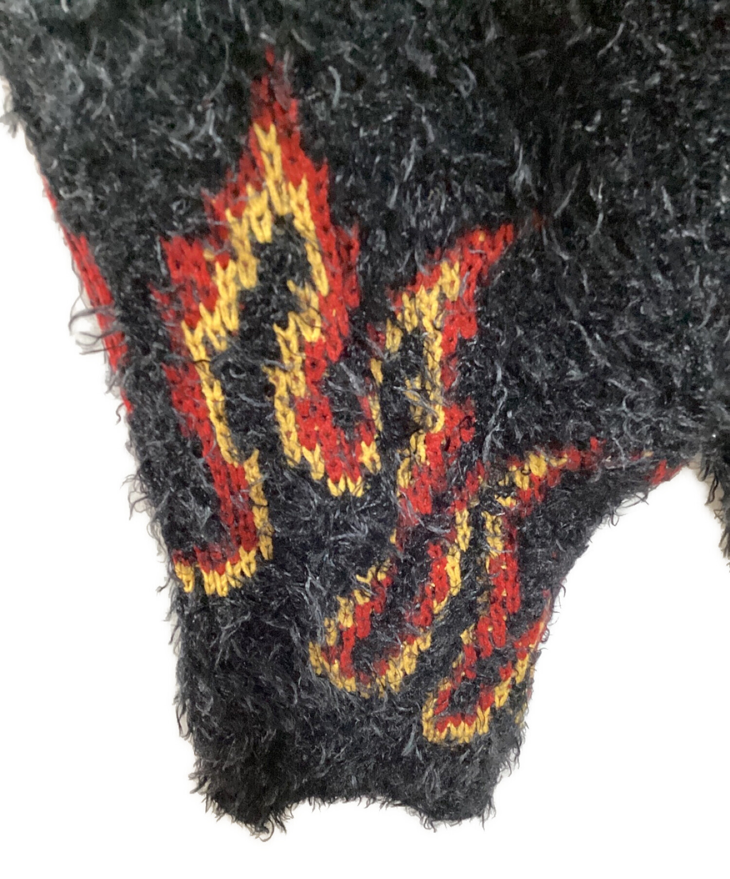 IROQUOIS (イロコイ) FLAME PATTERN JQ KNIT ブラック サイズ:3