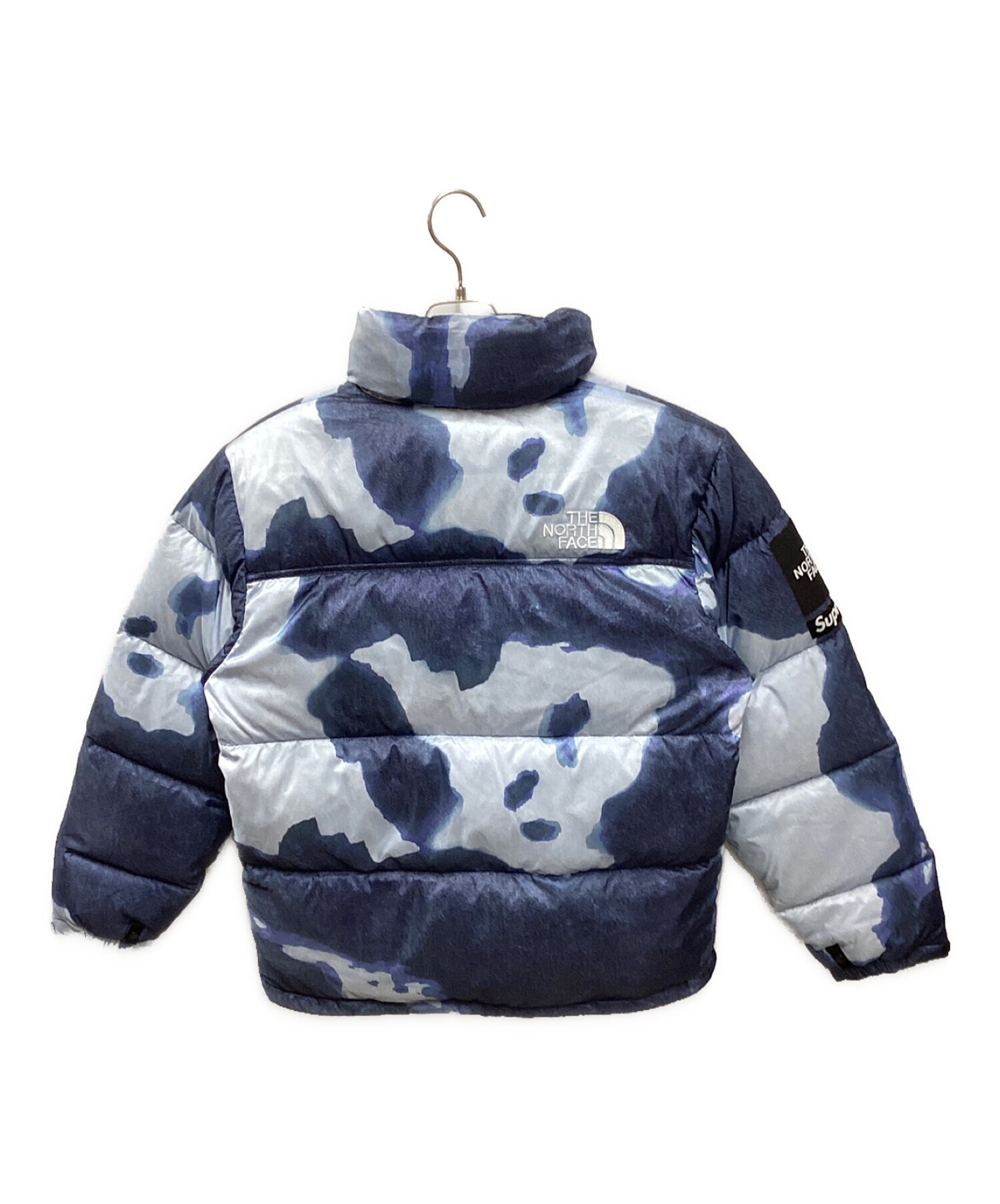 THE NORTH FACE (ザ ノース フェイス) SUPREME (シュプリーム) Bleached Denim Print Nuptse  Jacket ネイビー サイズ:S