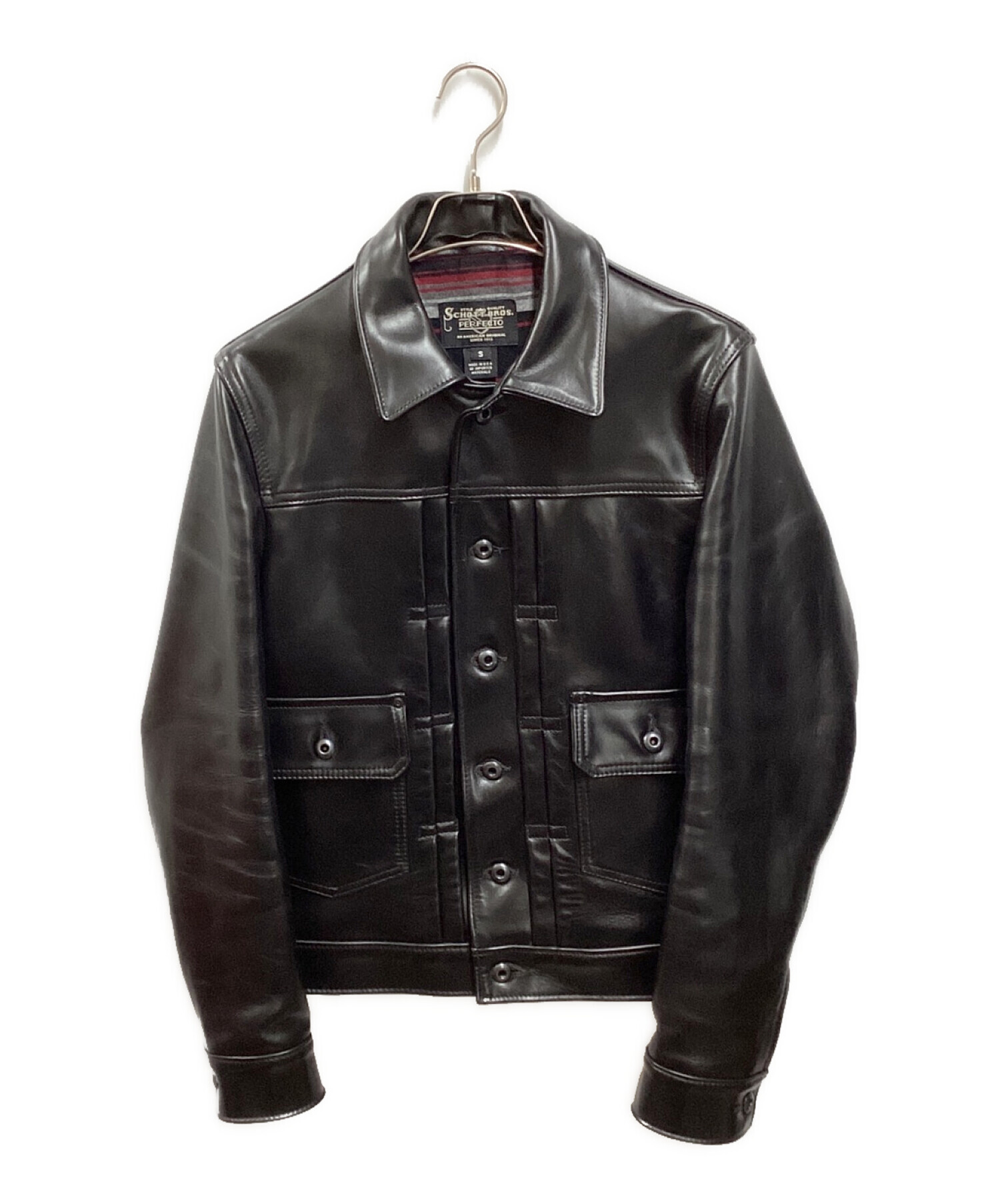 中古・古着通販】Schott (ショット) LEATHER JACKET ブラック サイズ:S